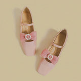 Rose Velvet Charm Shoes