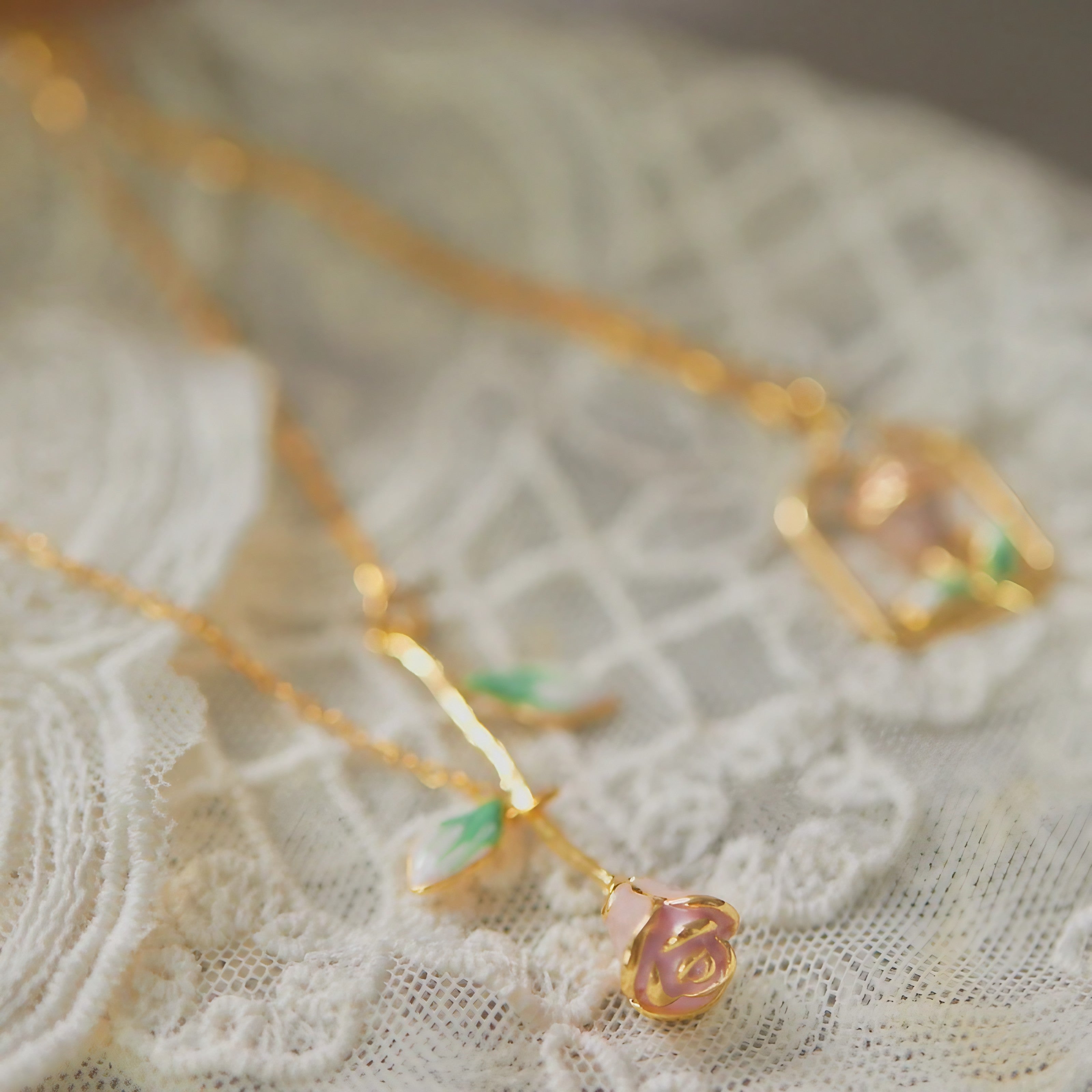 Rosebud Charm Necklace