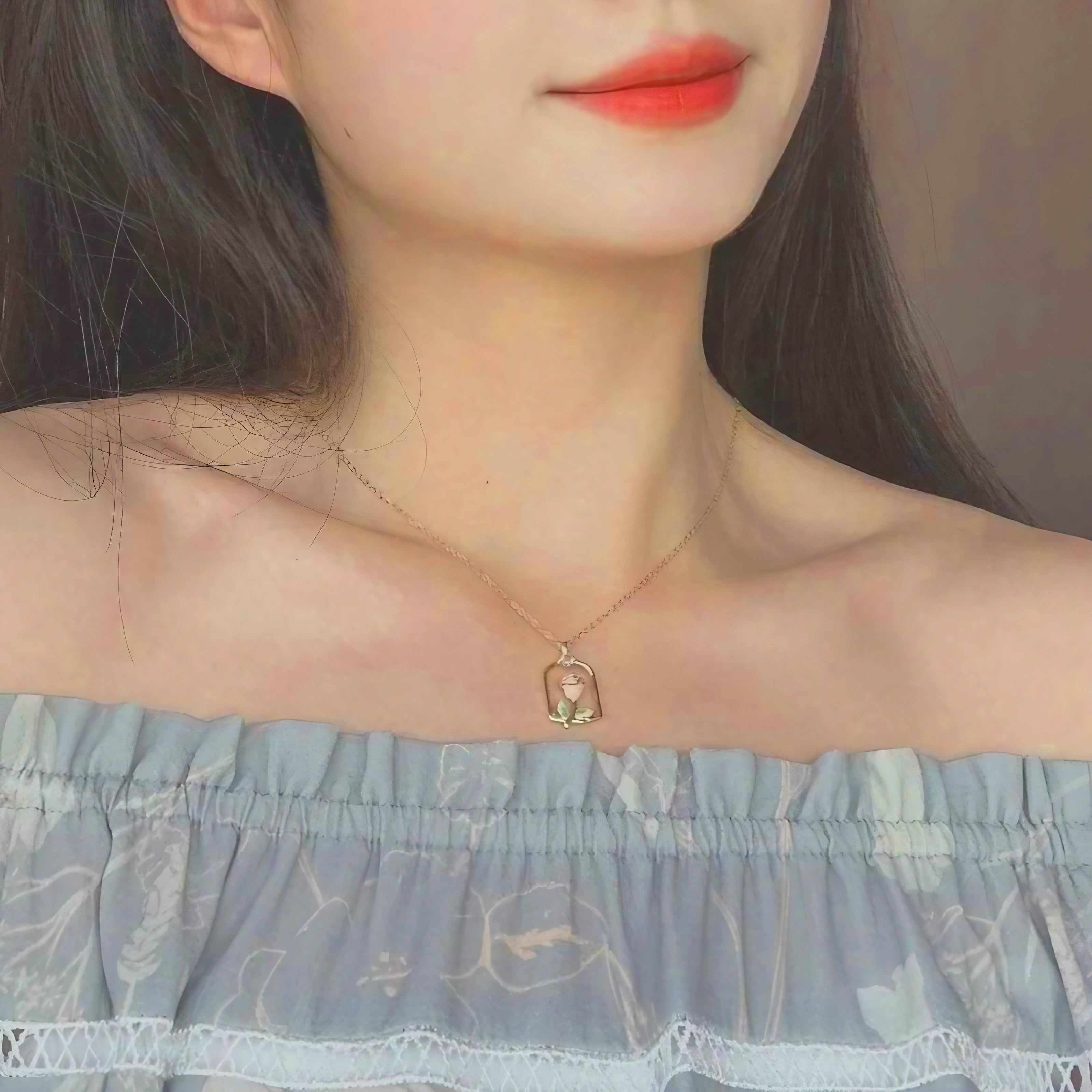 Rosebud Charm Necklace