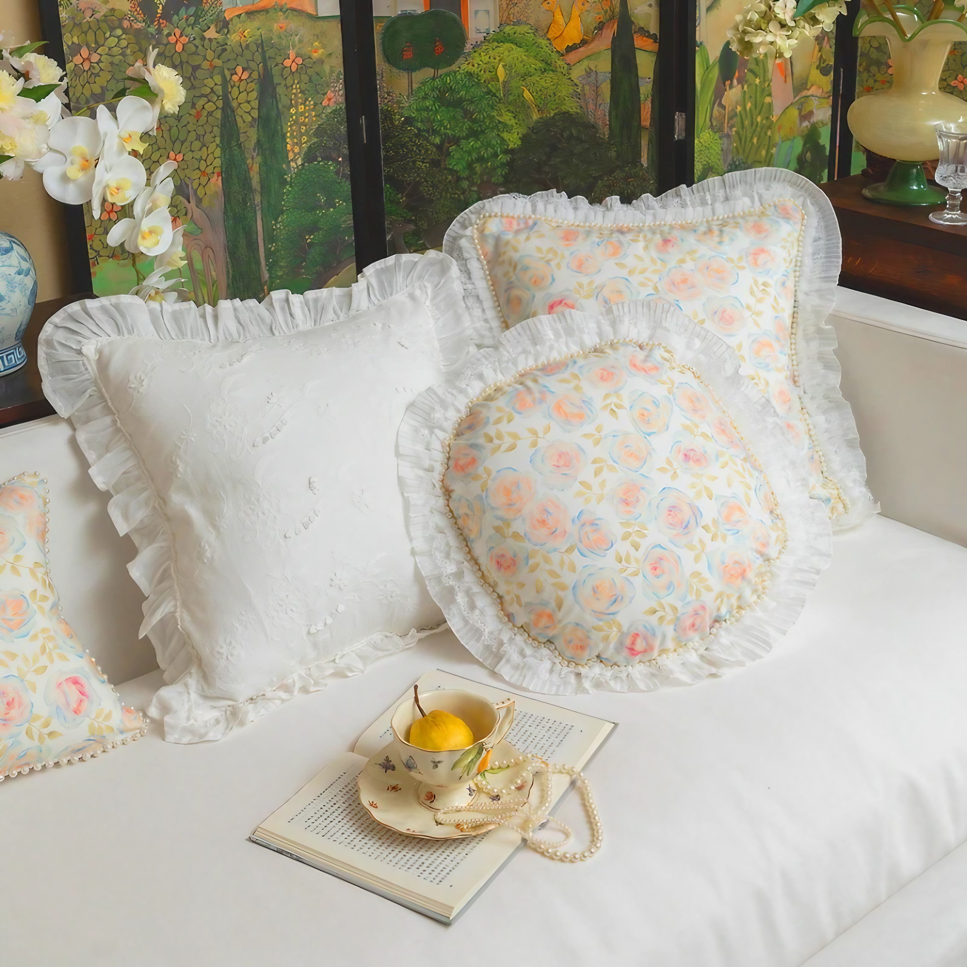 Roses Lace Cushion Covers