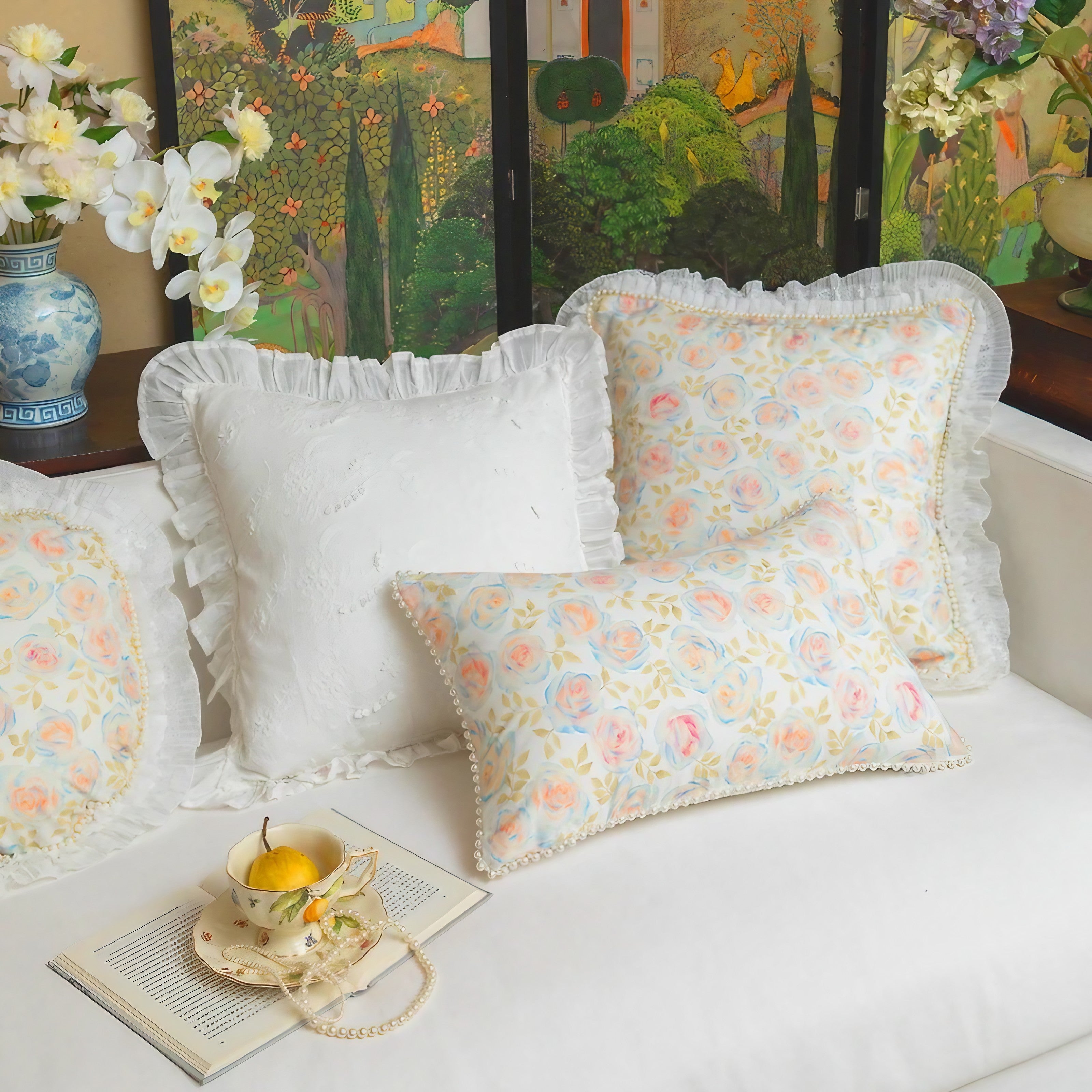 Roses Lace Cushion Covers