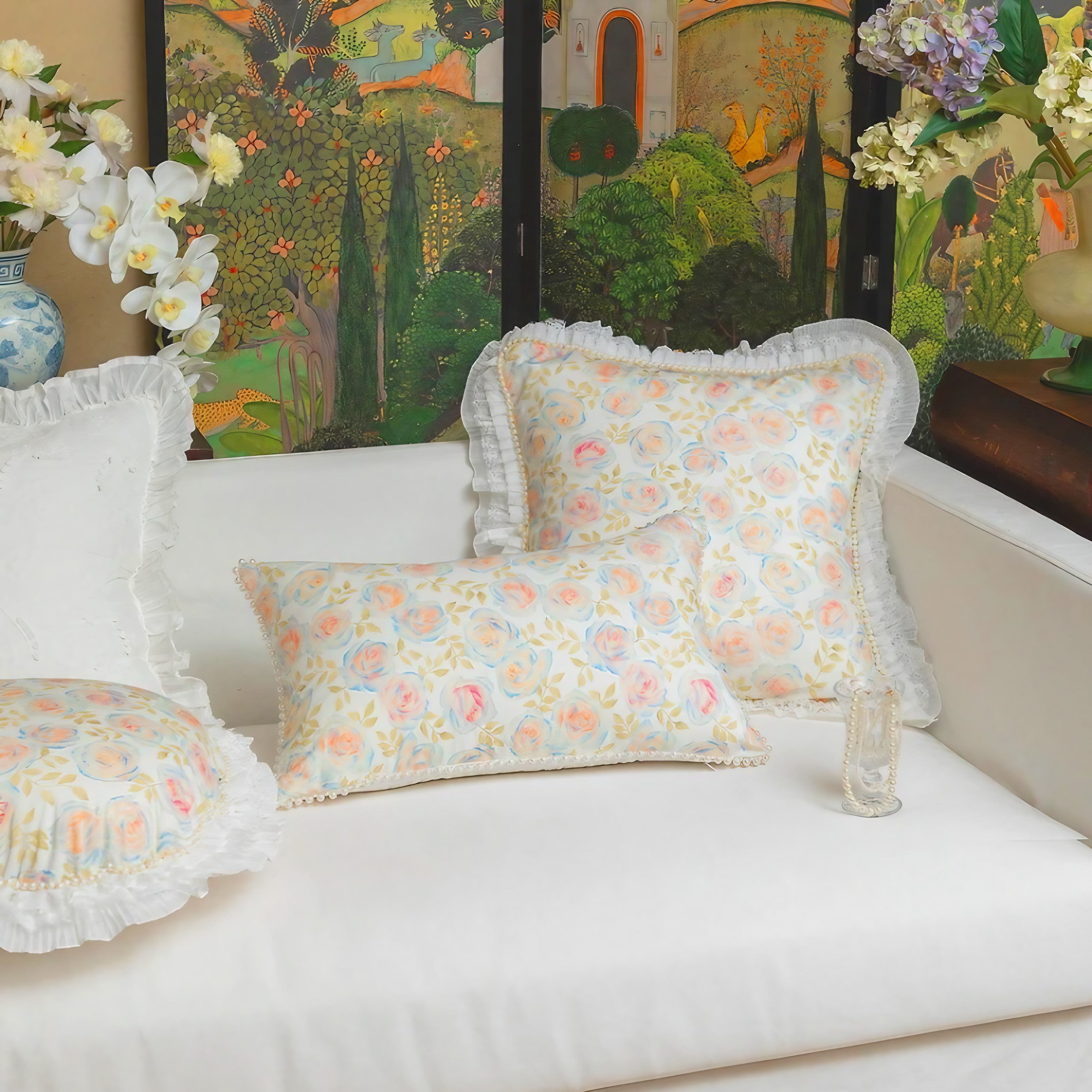 Roses Lace Cushion Covers