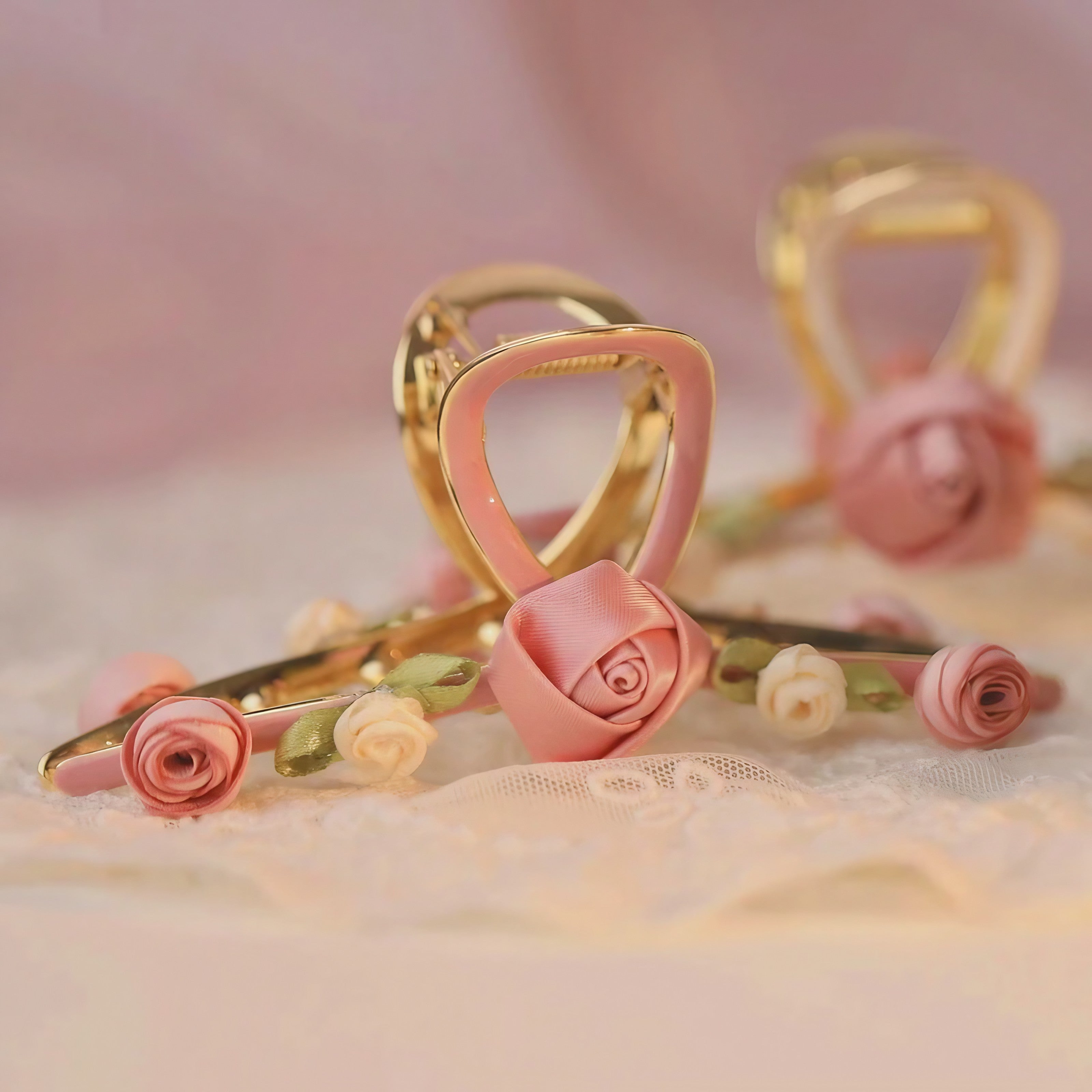 Rosette Charm Hair Clip