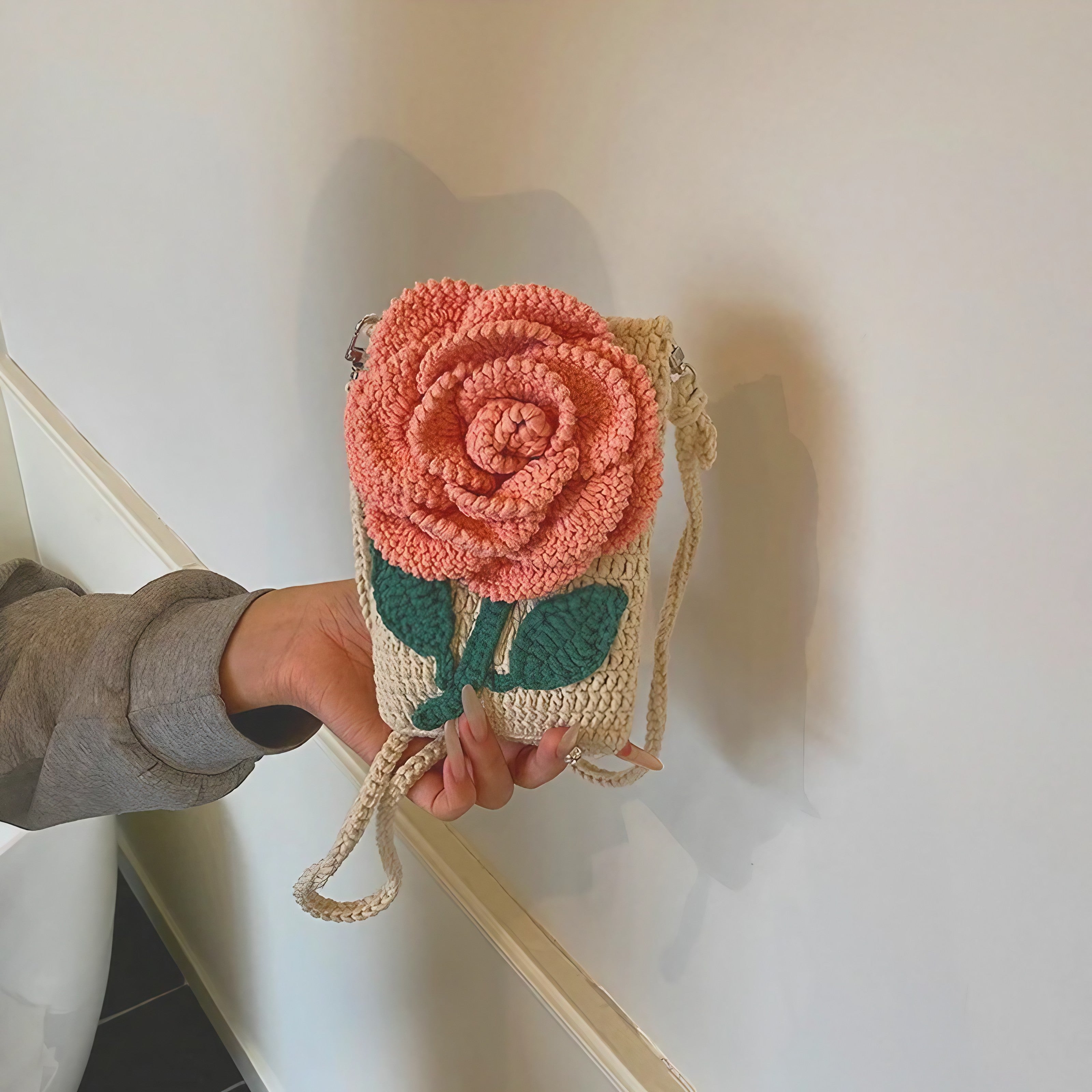 Rosette Crochet Crossbody Bags