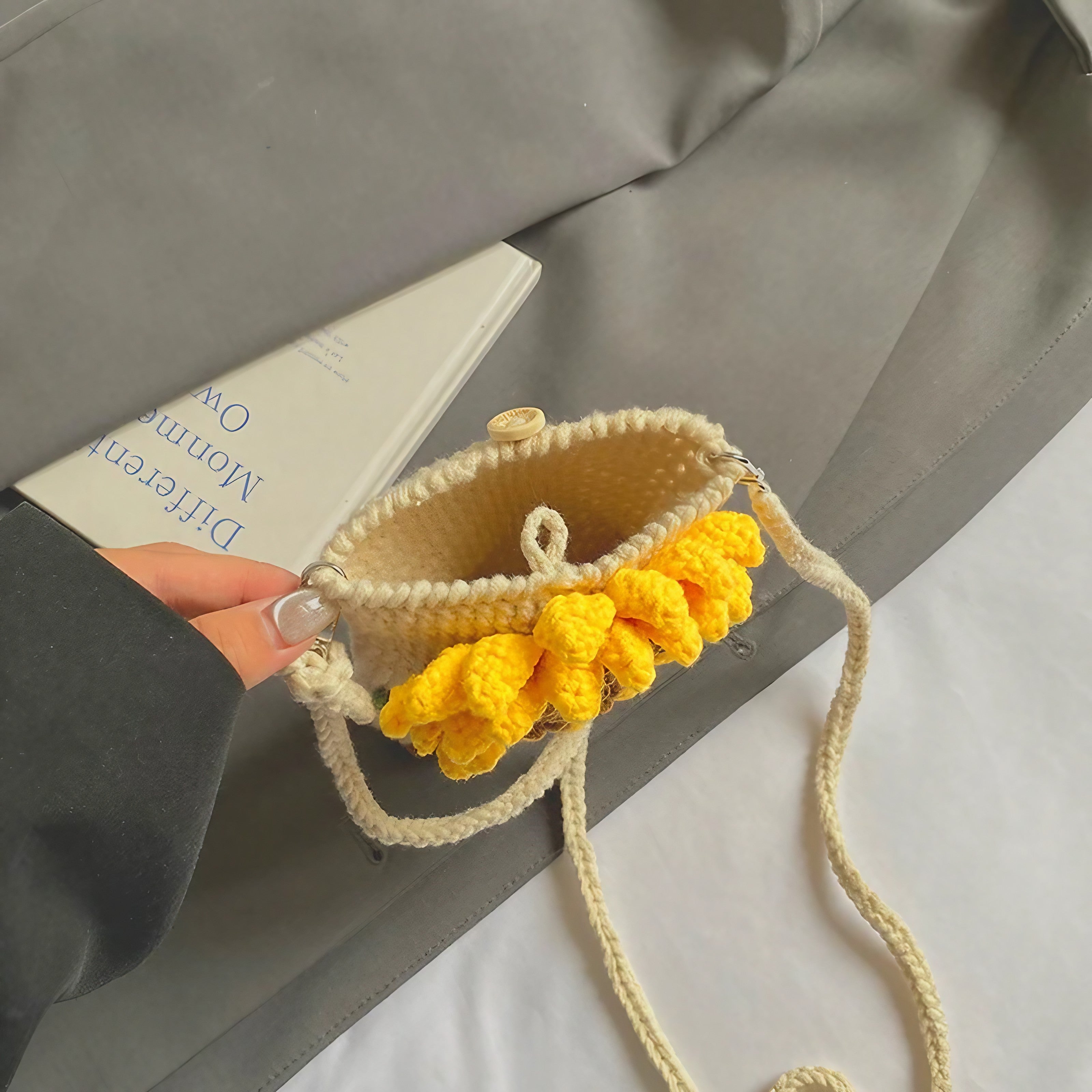 Rosette Crochet Crossbody Bags