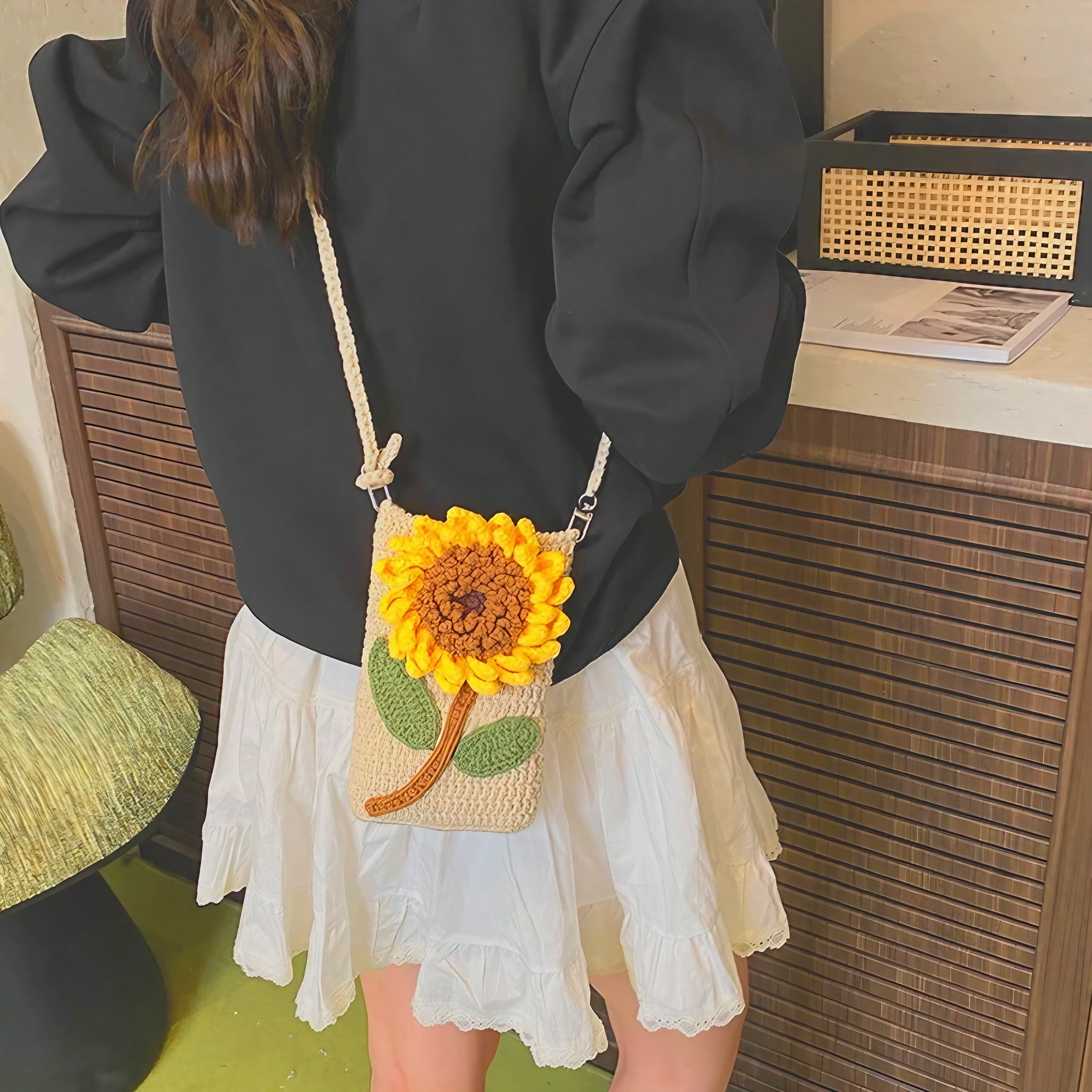 Rosette Crochet Crossbody Bags