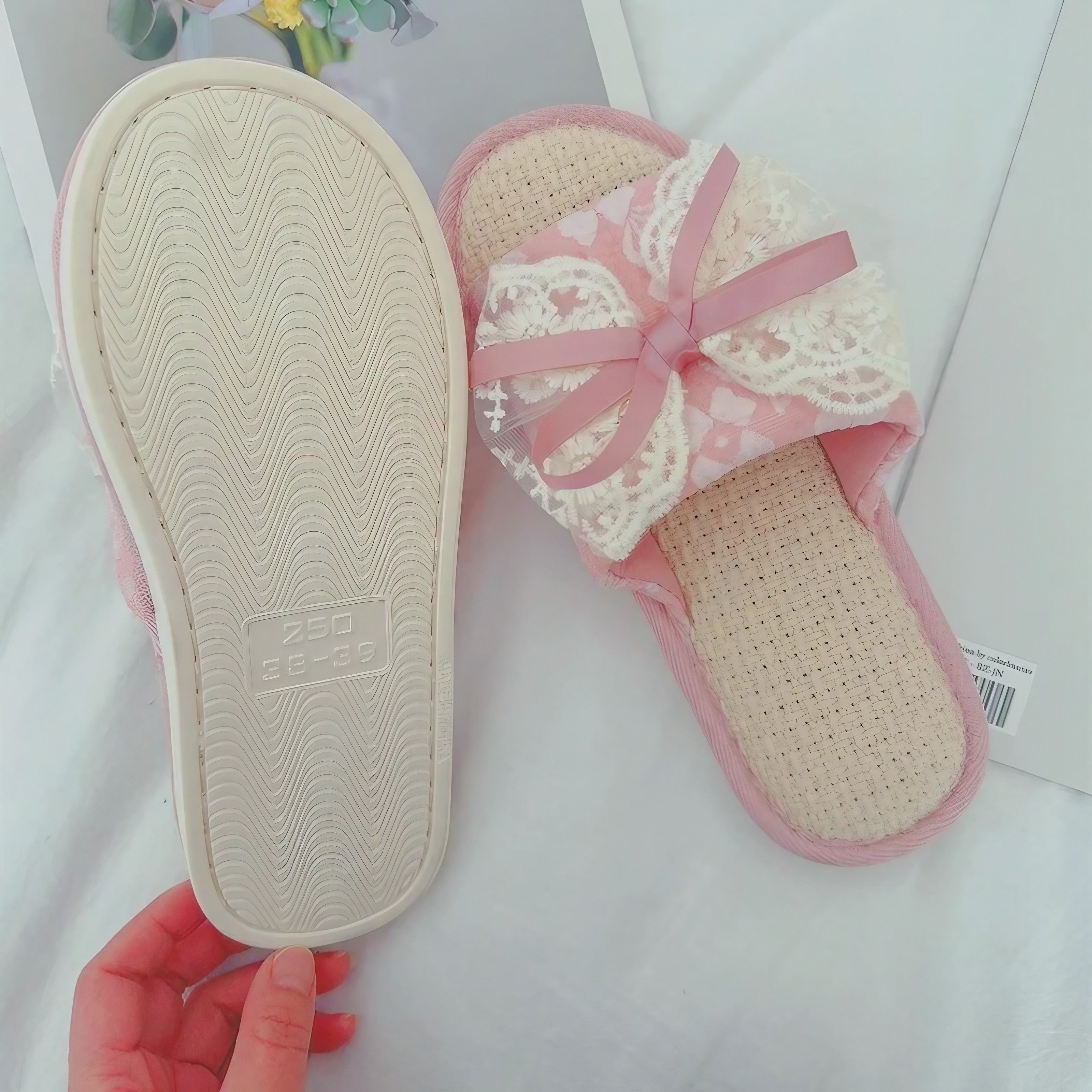 Rosette Lace Slippers