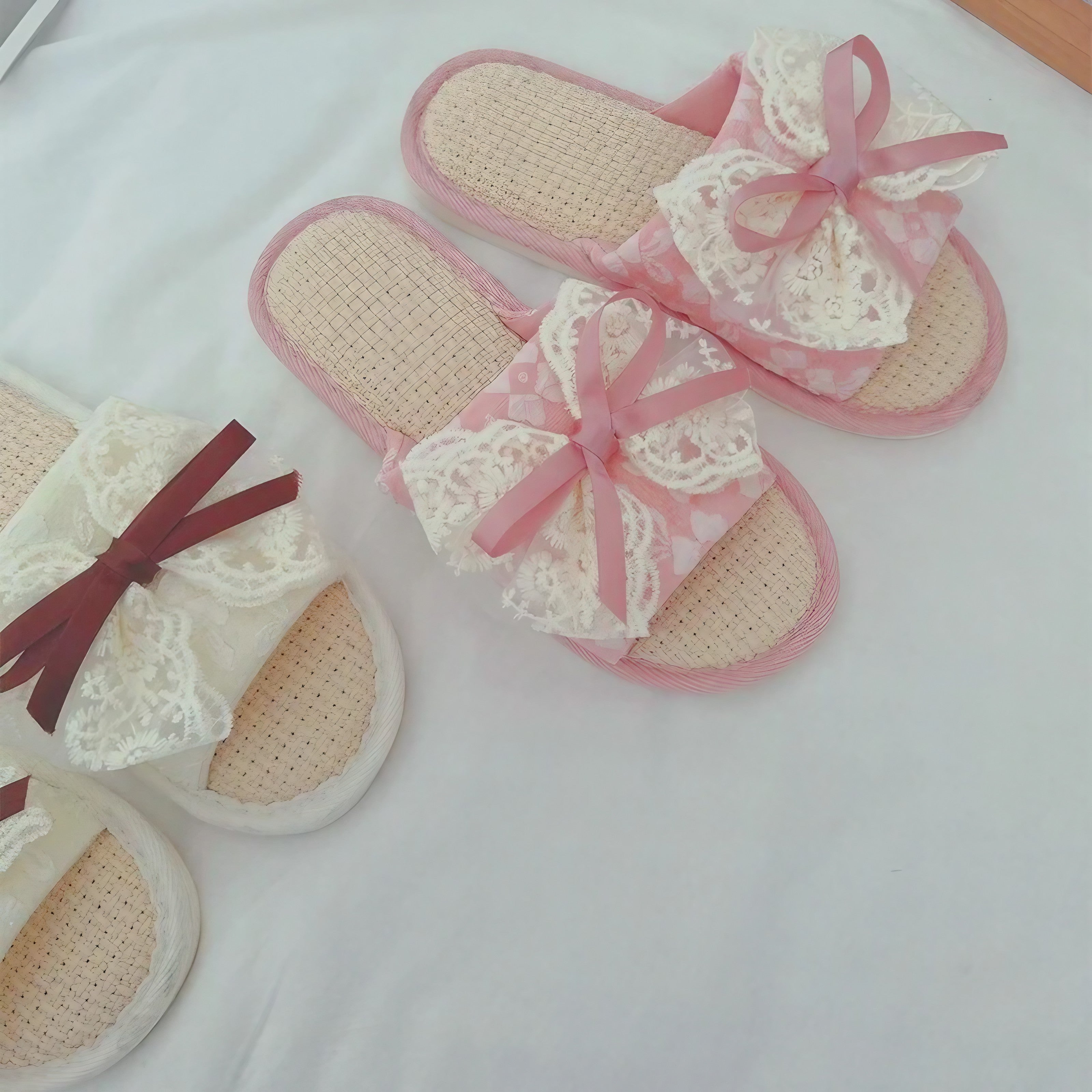 Rosette Lace Slippers
