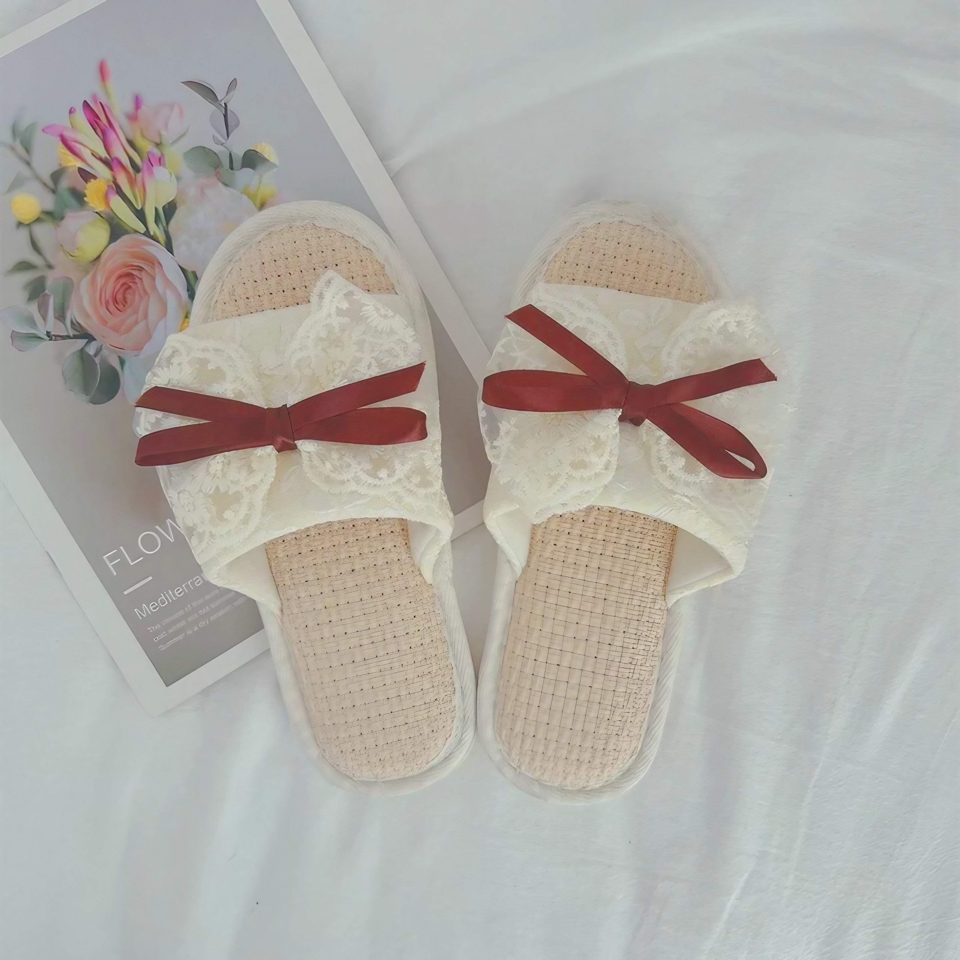 Rosette Lace Slippers