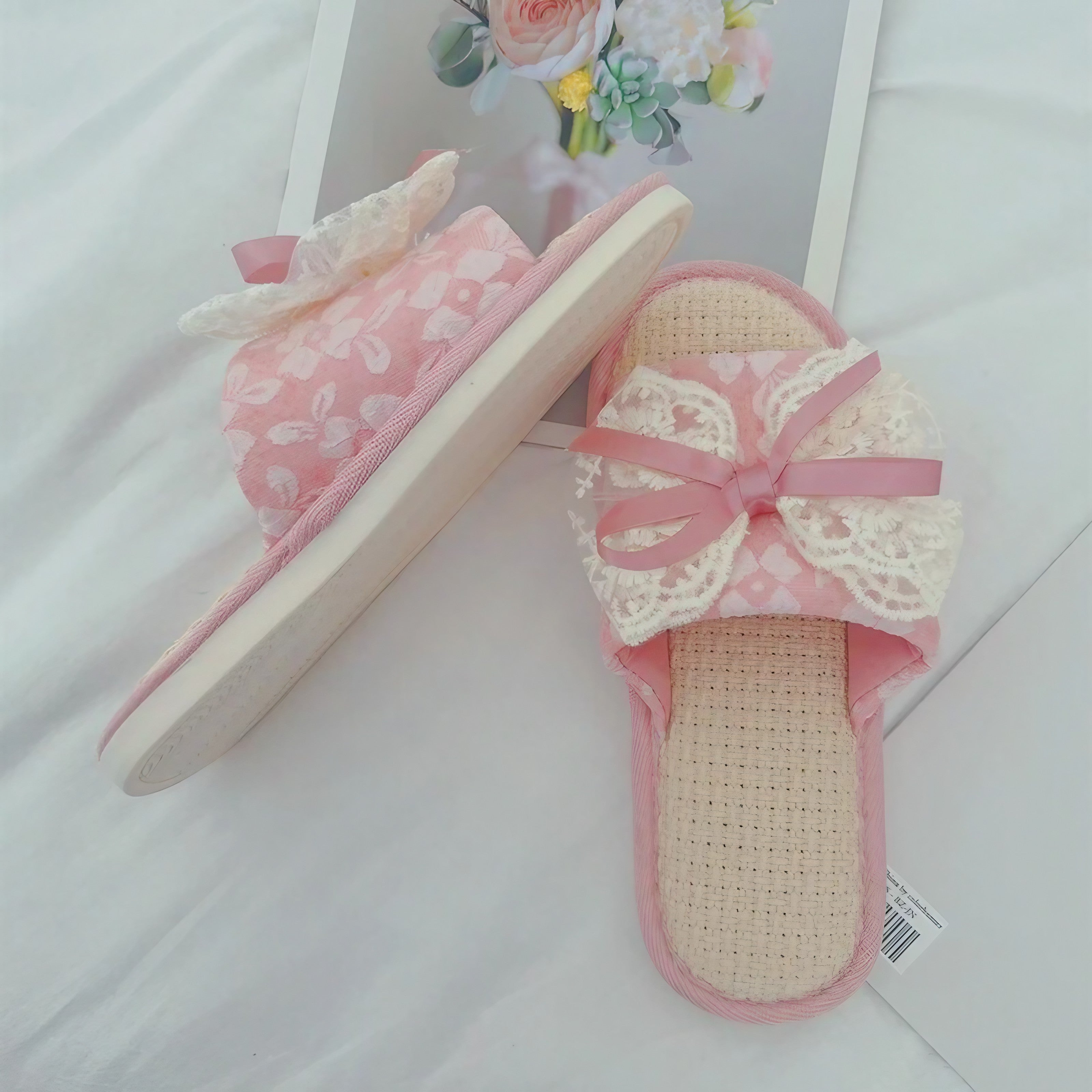 Rosette Lace Slippers