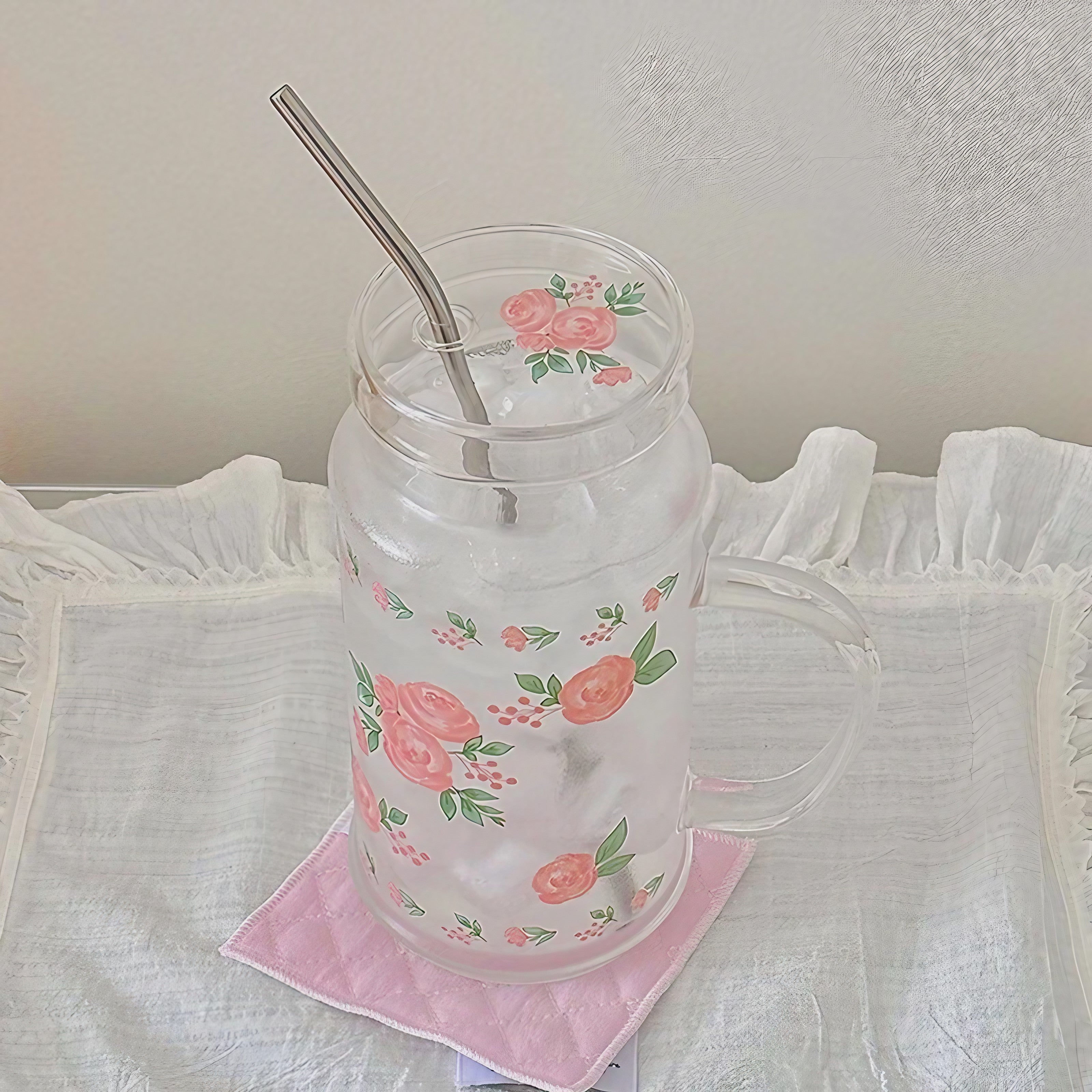Rosewater Garden Glass Mug