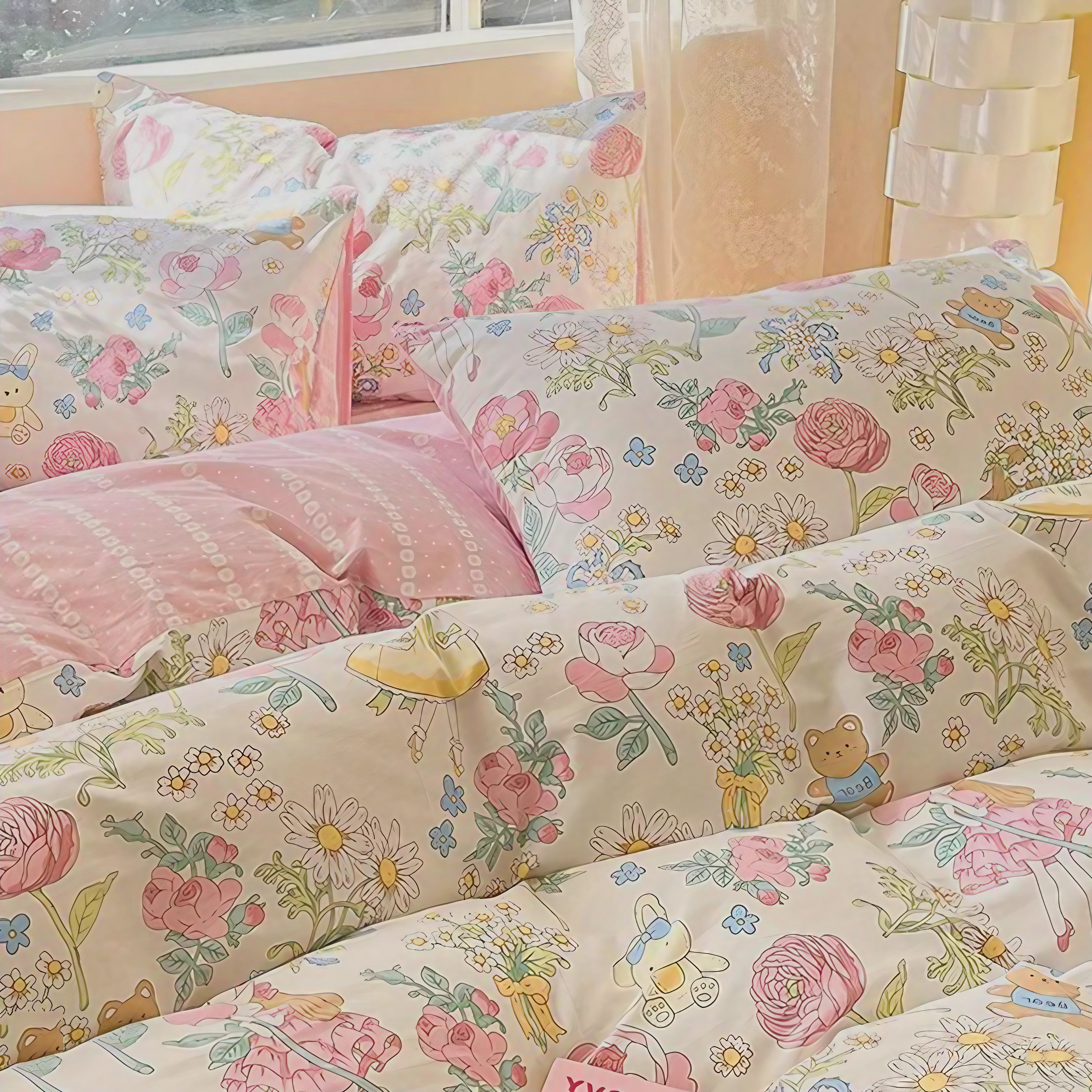 Rosy Bear Bedding Set