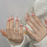 Rosy Lace Garden Nails