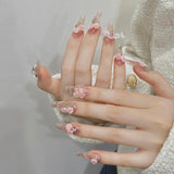 Rosy Lace Garden Nails