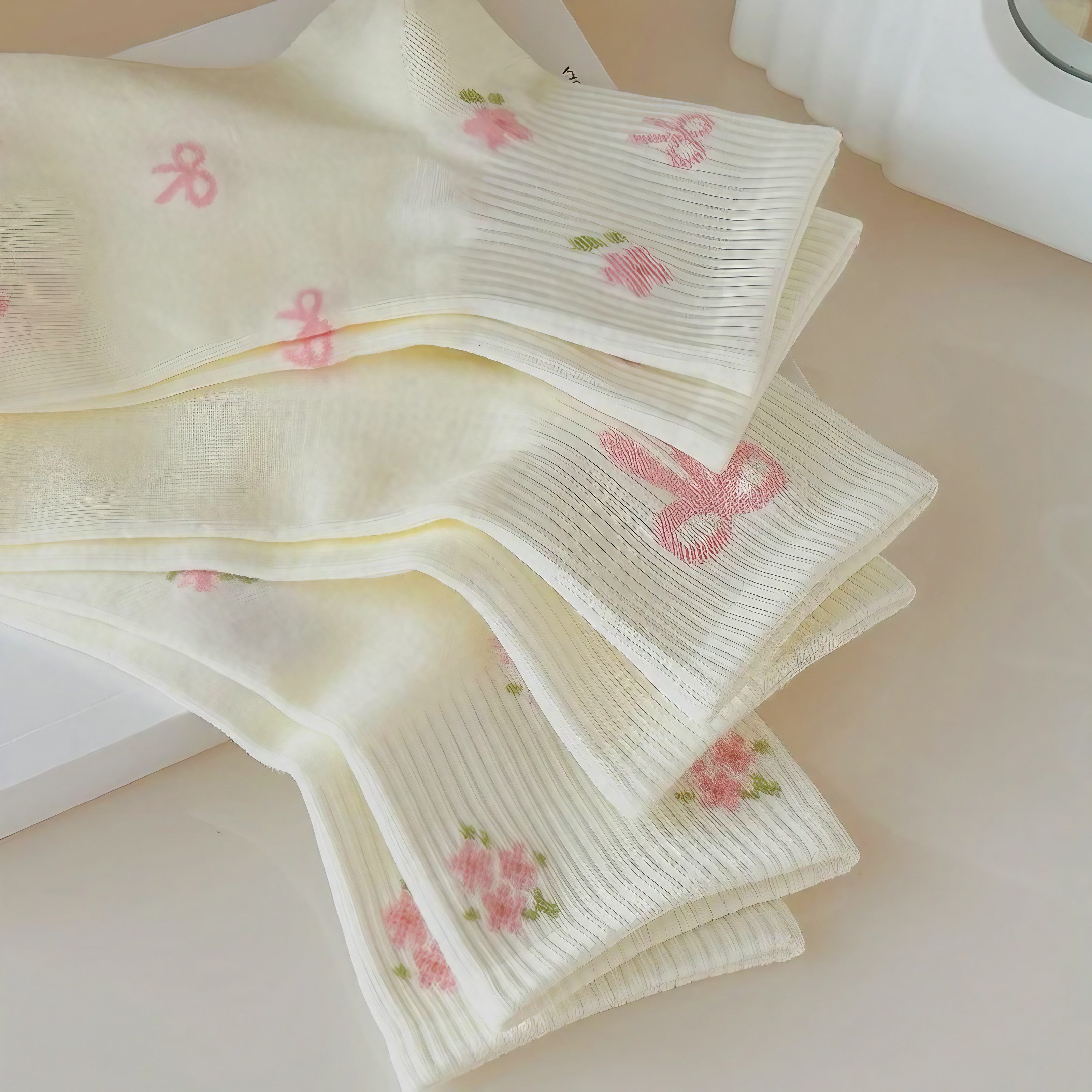 Rosy Ribbon Garden Socks