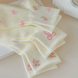 Rosy Ribbon Garden Socks