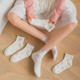 Rosy Ribbon Garden Socks