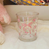 Rosy Ribbon Glass Mugs