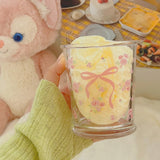 Rosy Ribbon Glass Mugs