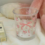 Rosy Ribbon Glass Mugs