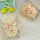 Rosy Ribbon Glass Mugs