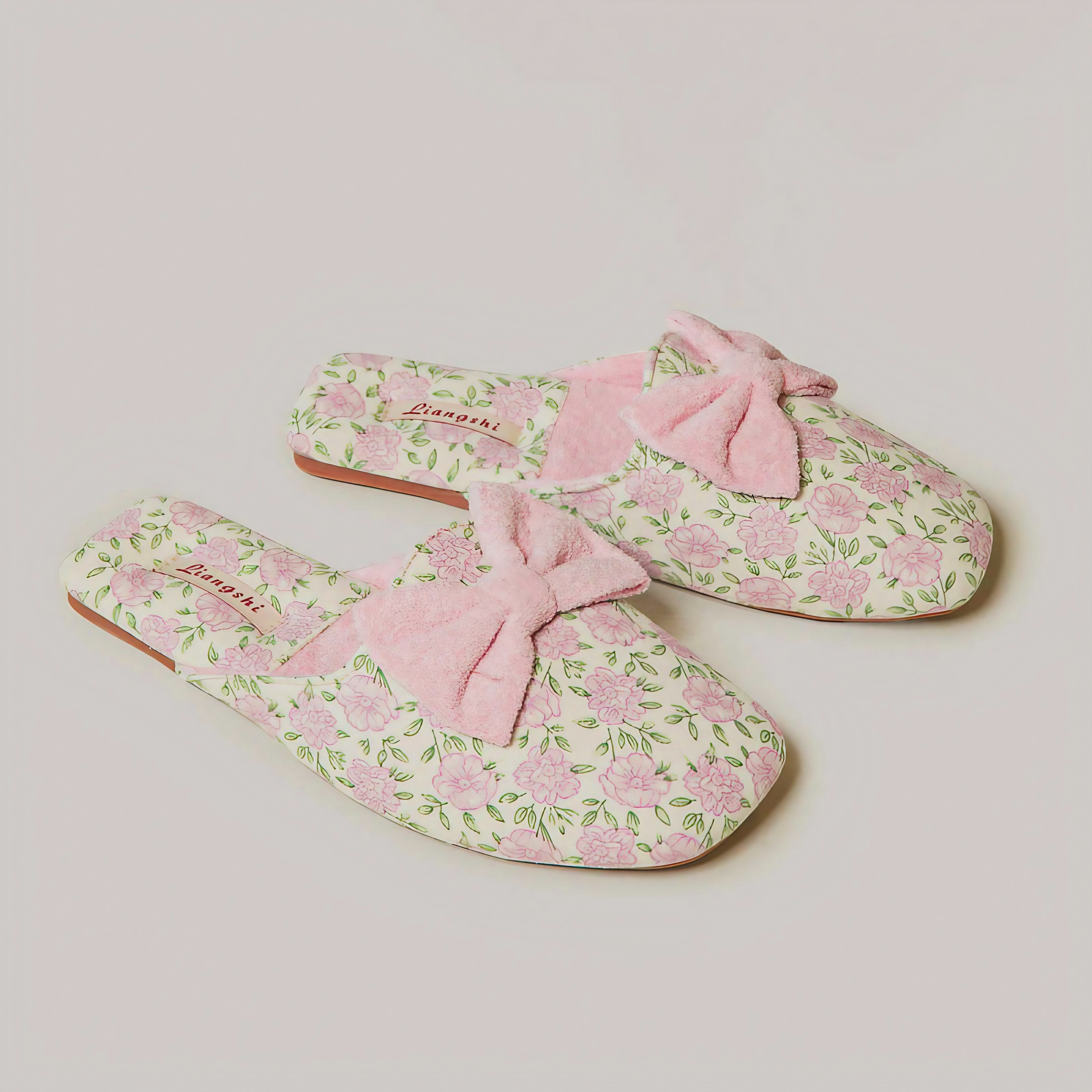 Rosy Ribbon Slippers
