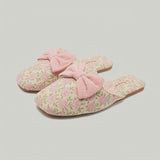 Rosy Ribbon Slippers