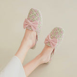 Rosy Ribbon Slippers