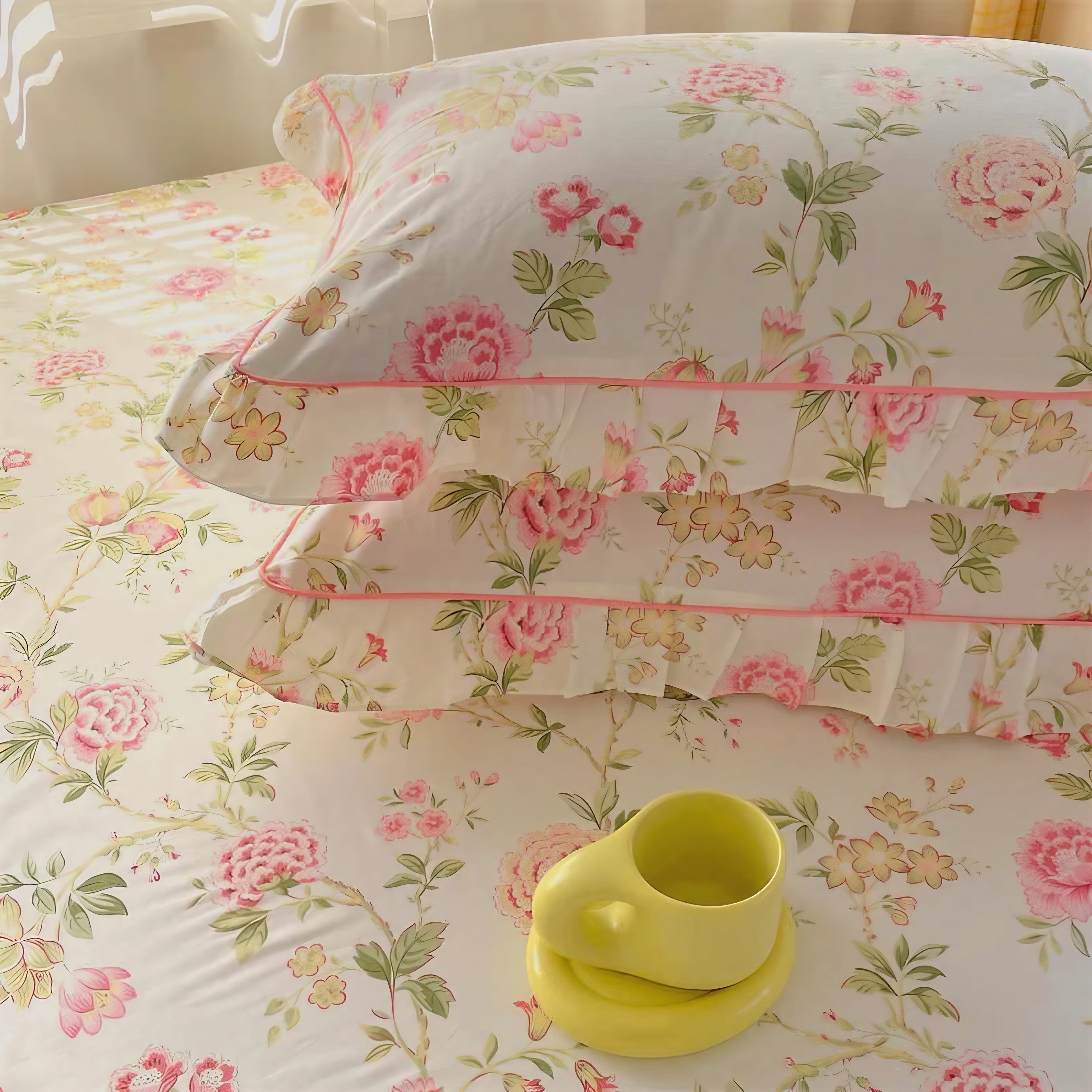 Rosy Ruffle Pillowcase