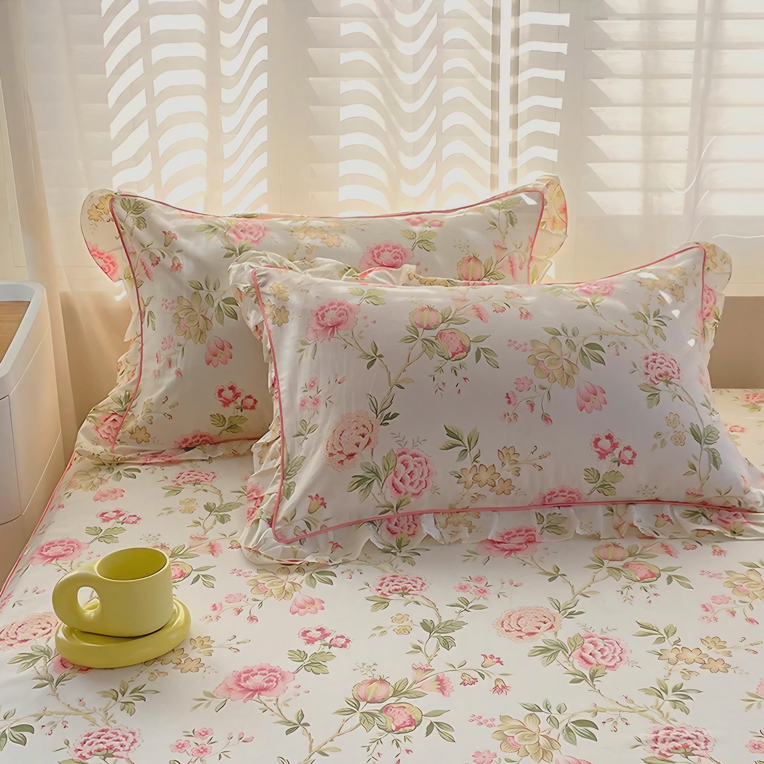 Rosy Ruffle Pillowcase