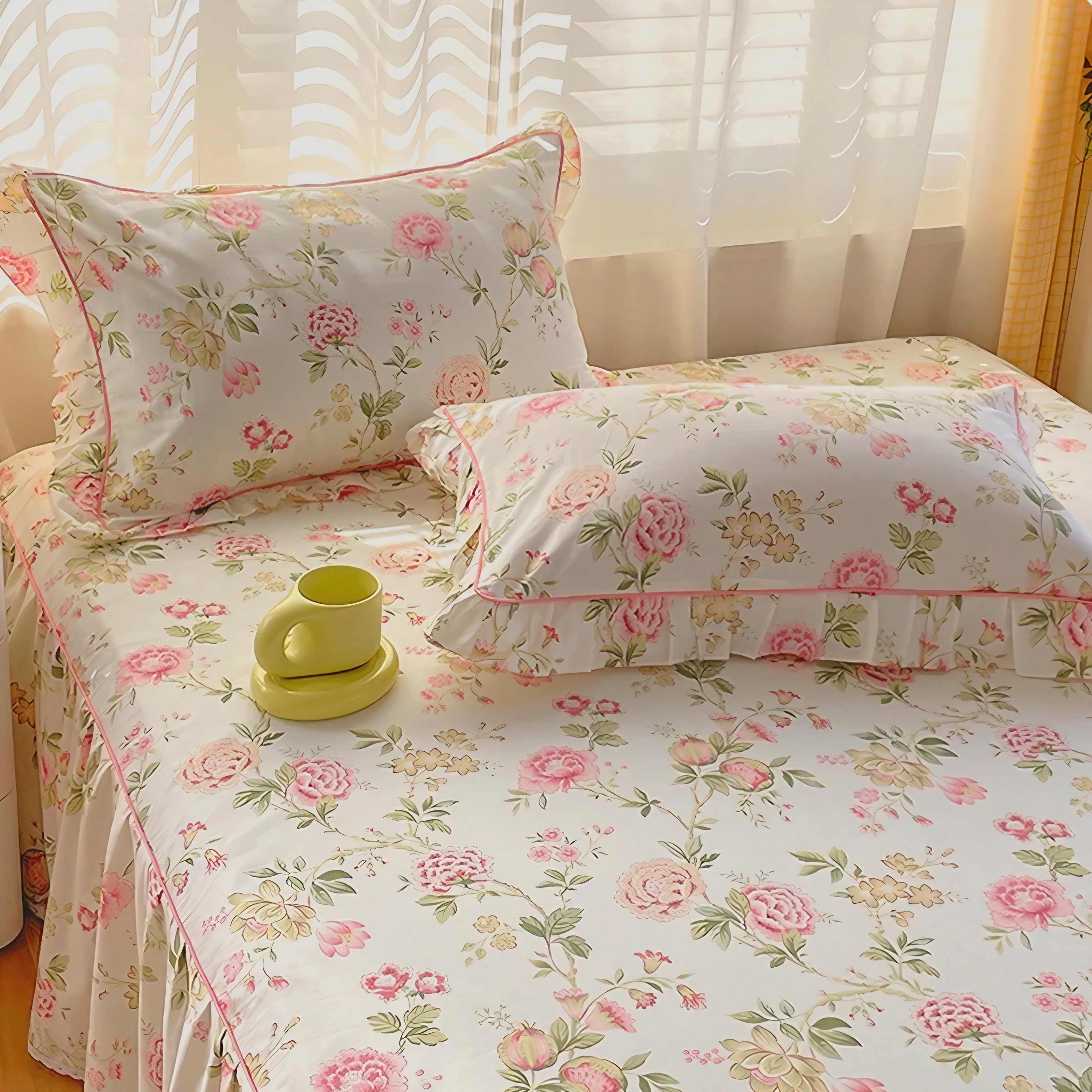 Rosy Ruffle Pillowcase