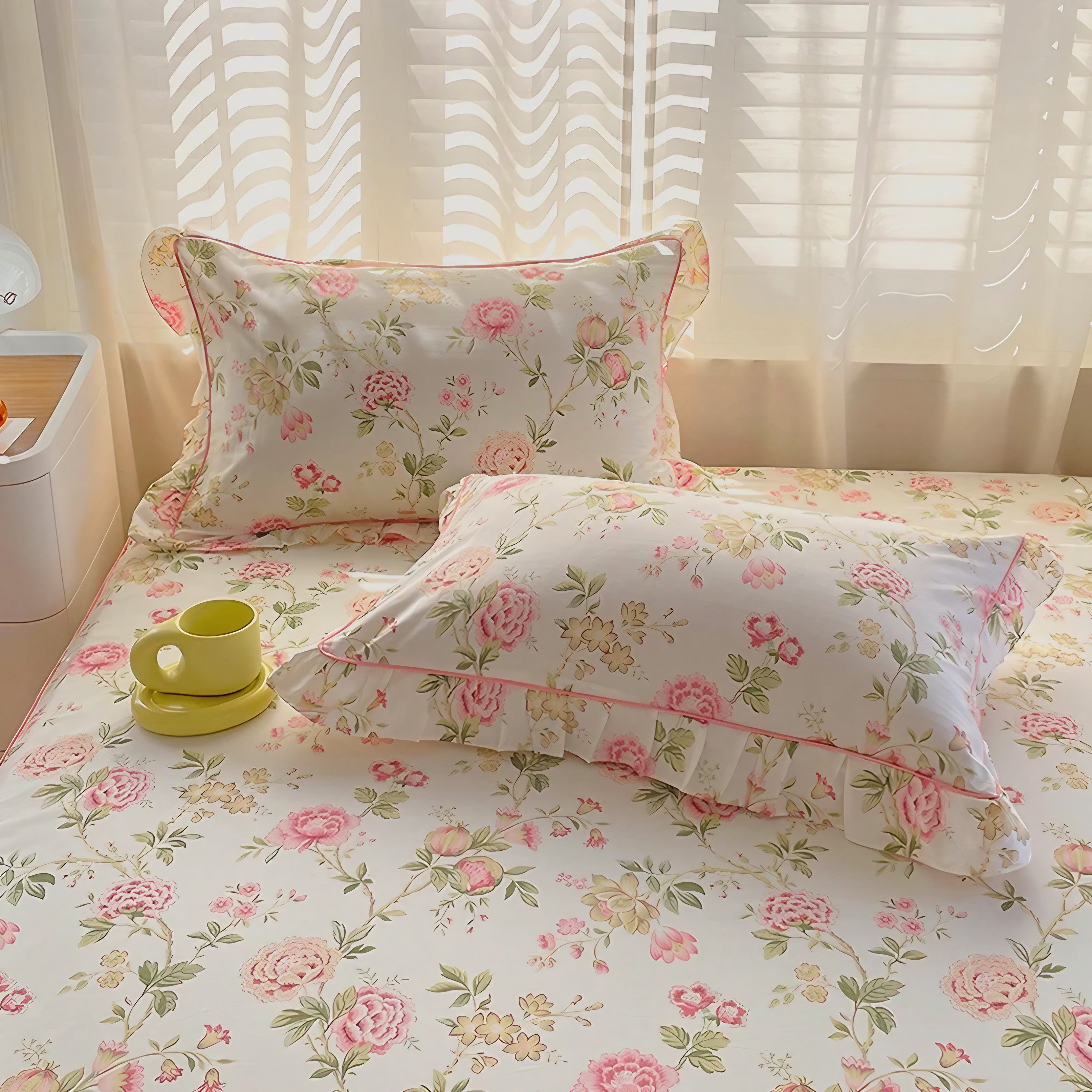 Rosy Ruffle Pillowcase