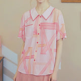 Rosy Sketch Blouse