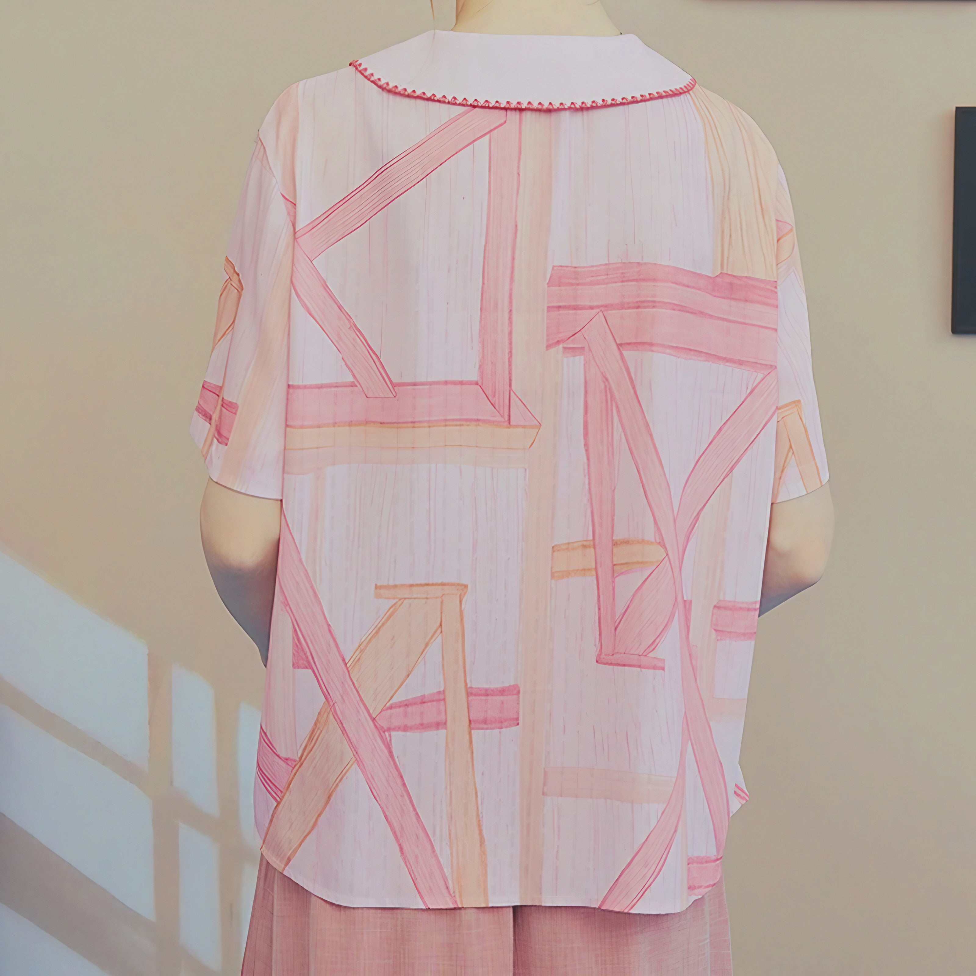 Rosy Sketch Blouse