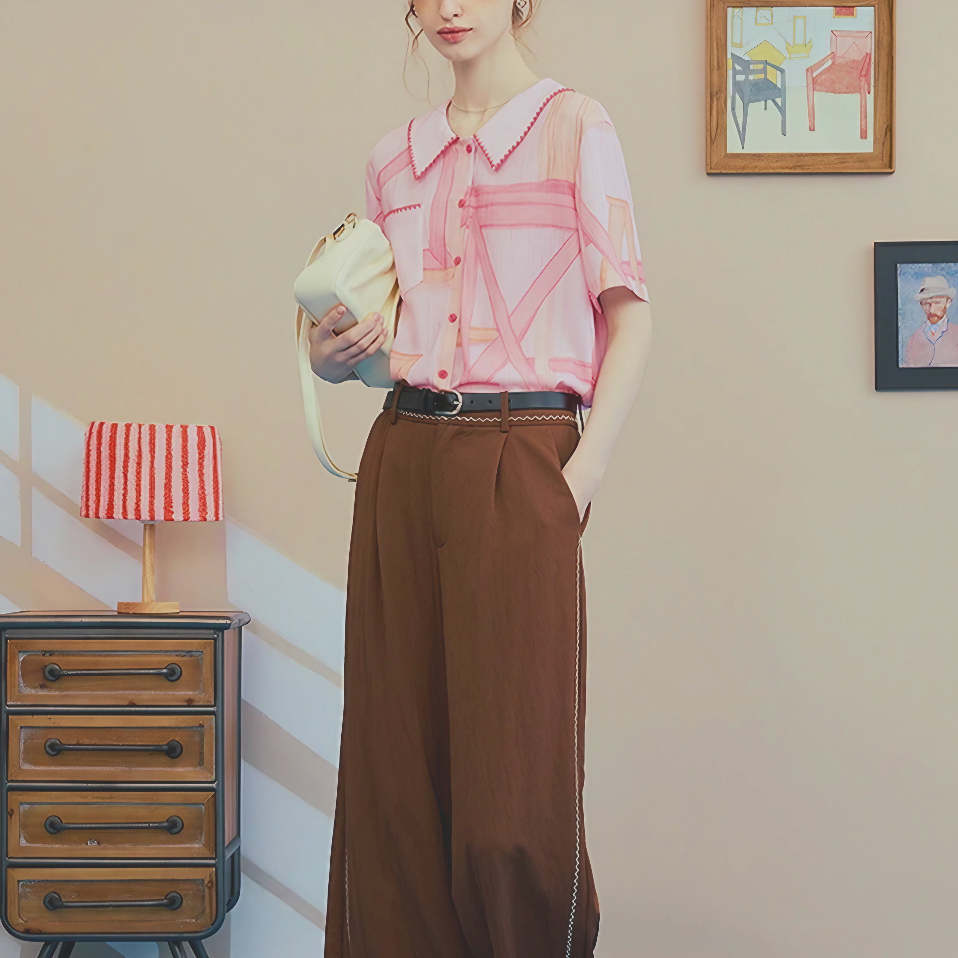 Rosy Sketch Blouse