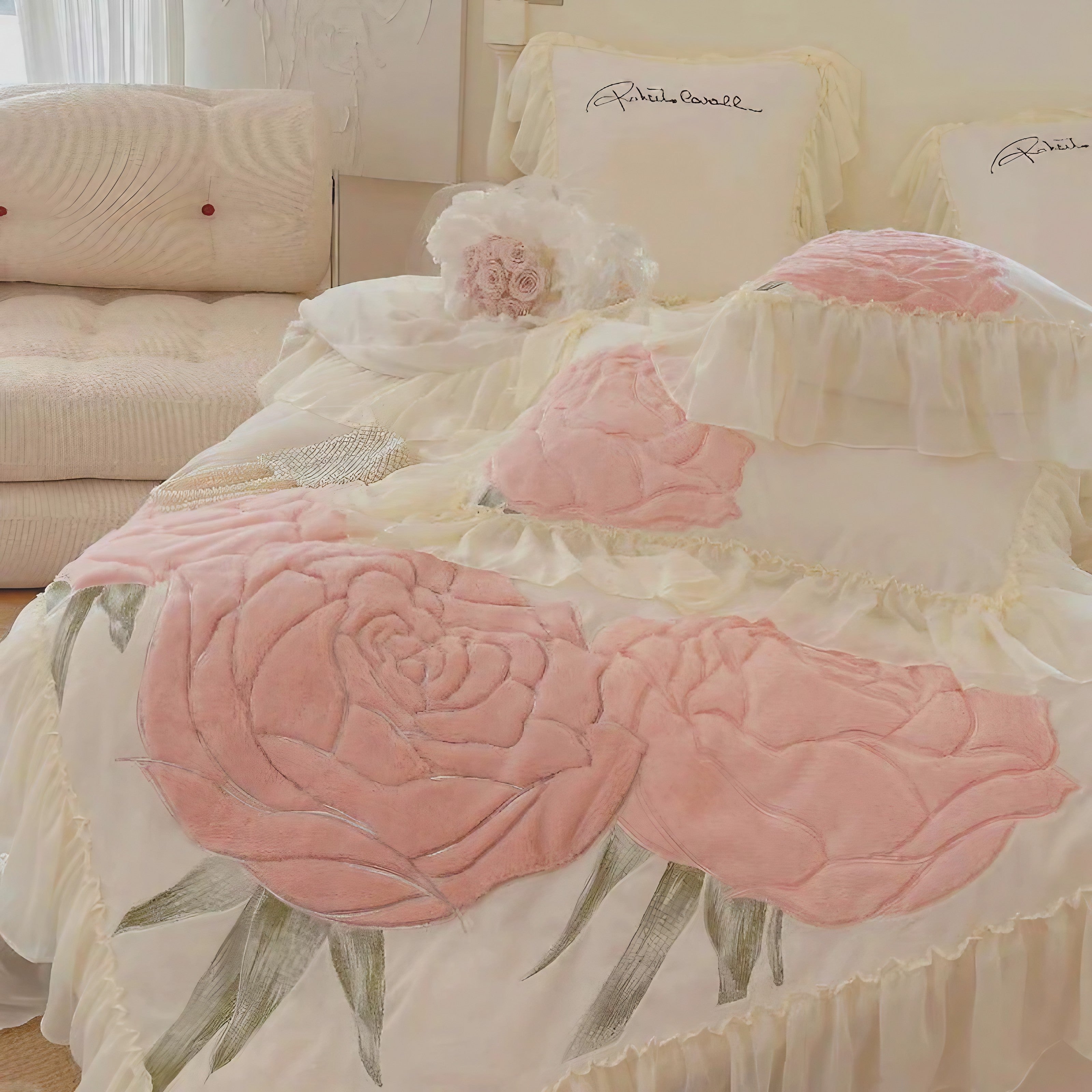 Rosy Whispers Bedding Set