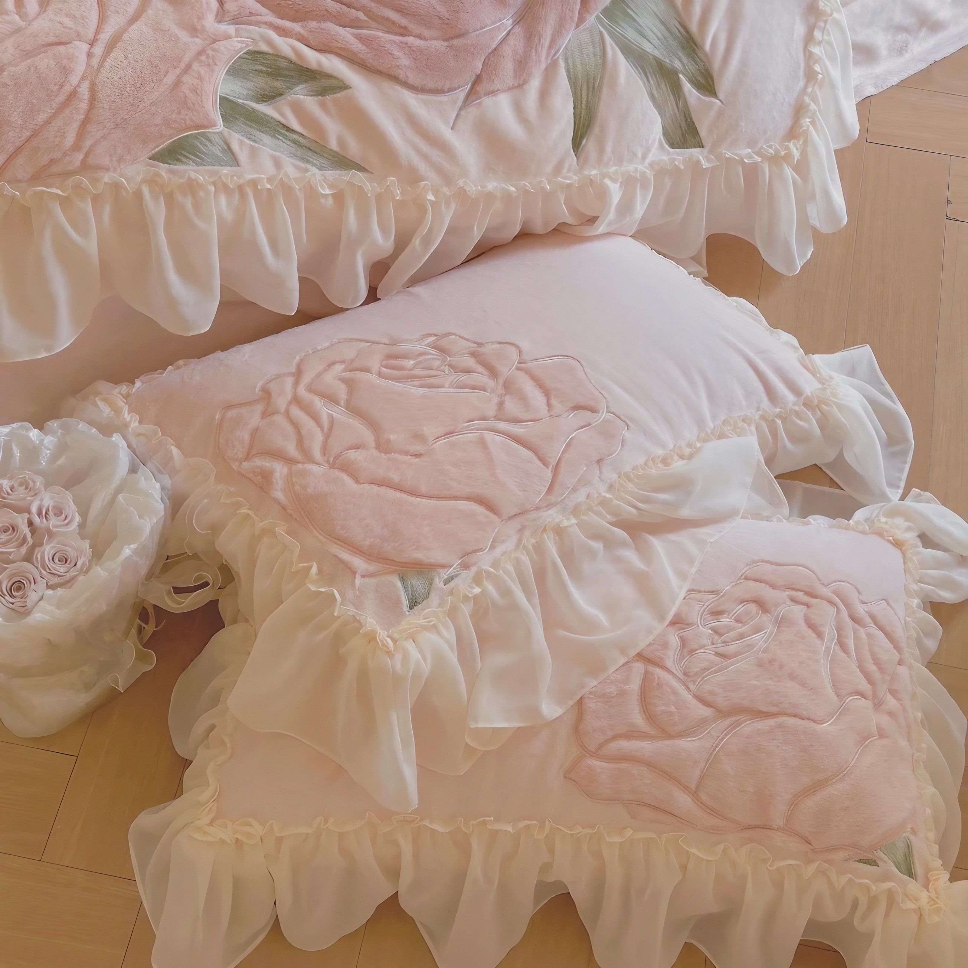 Rosy Whispers Bedding Set