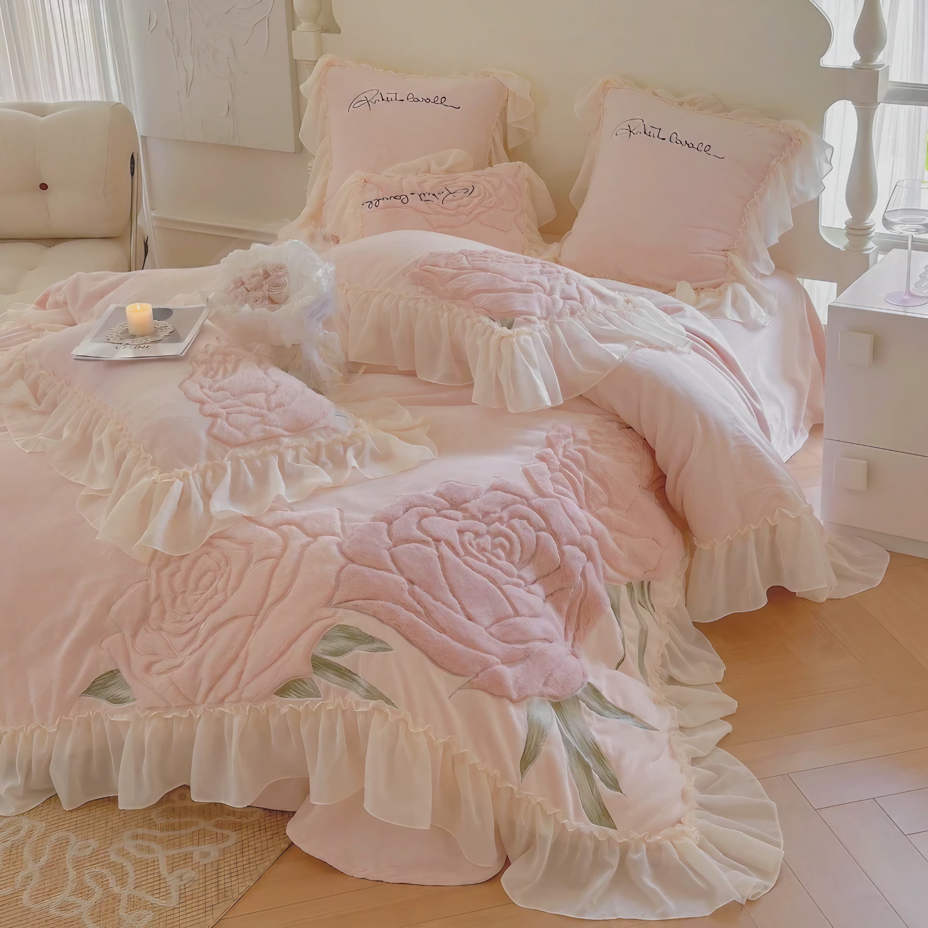Rosy Whispers Bedding Set
