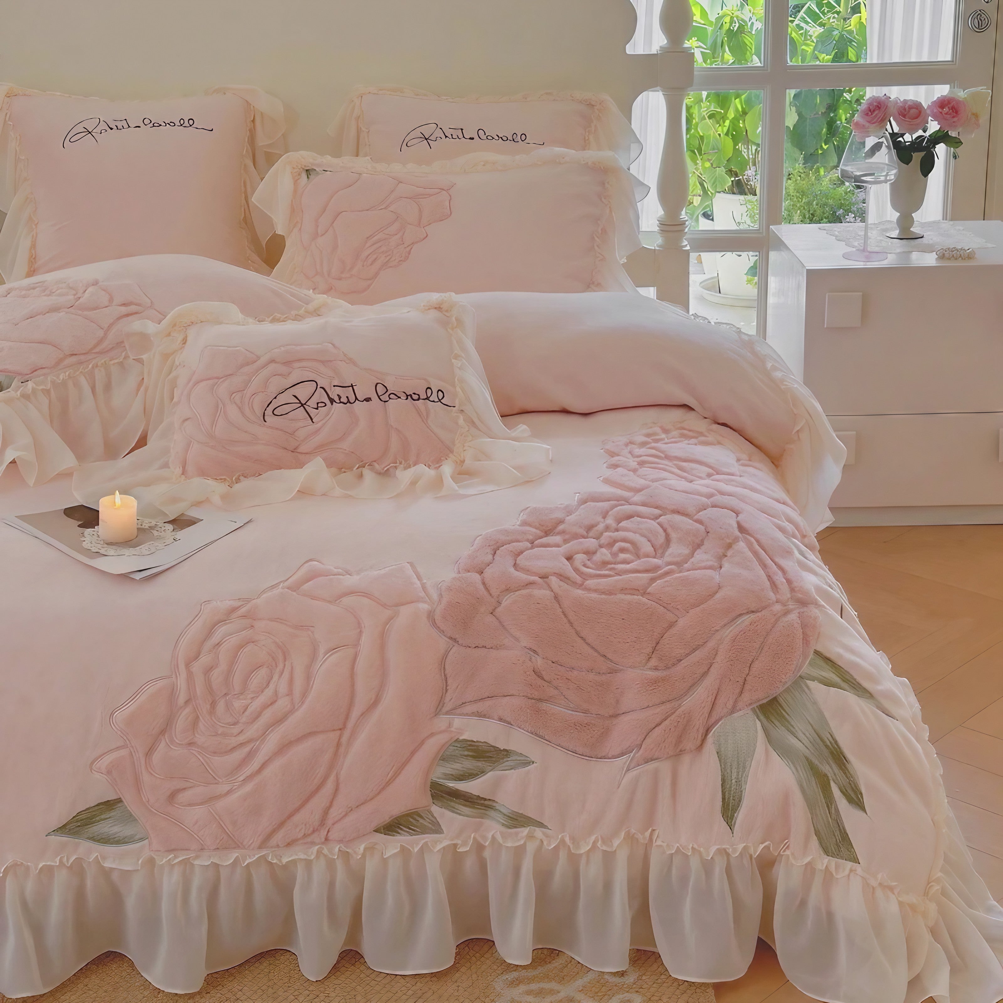 Rosy Whispers Bedding Set