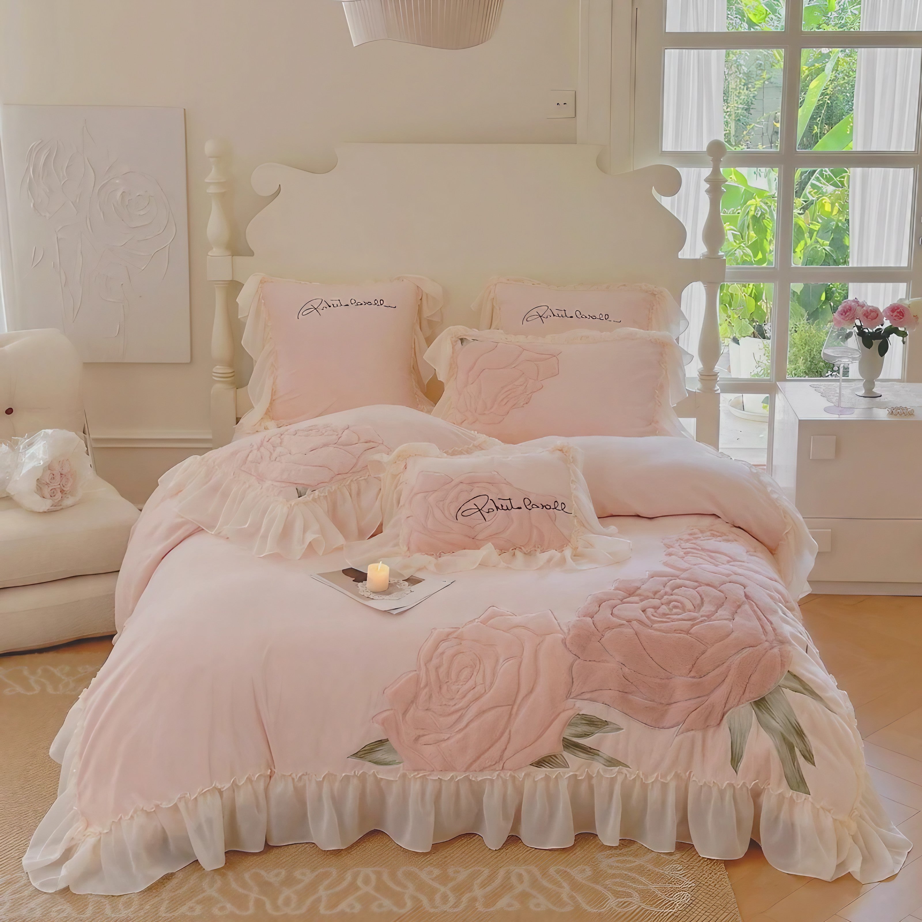 Rosy Whispers Bedding Set