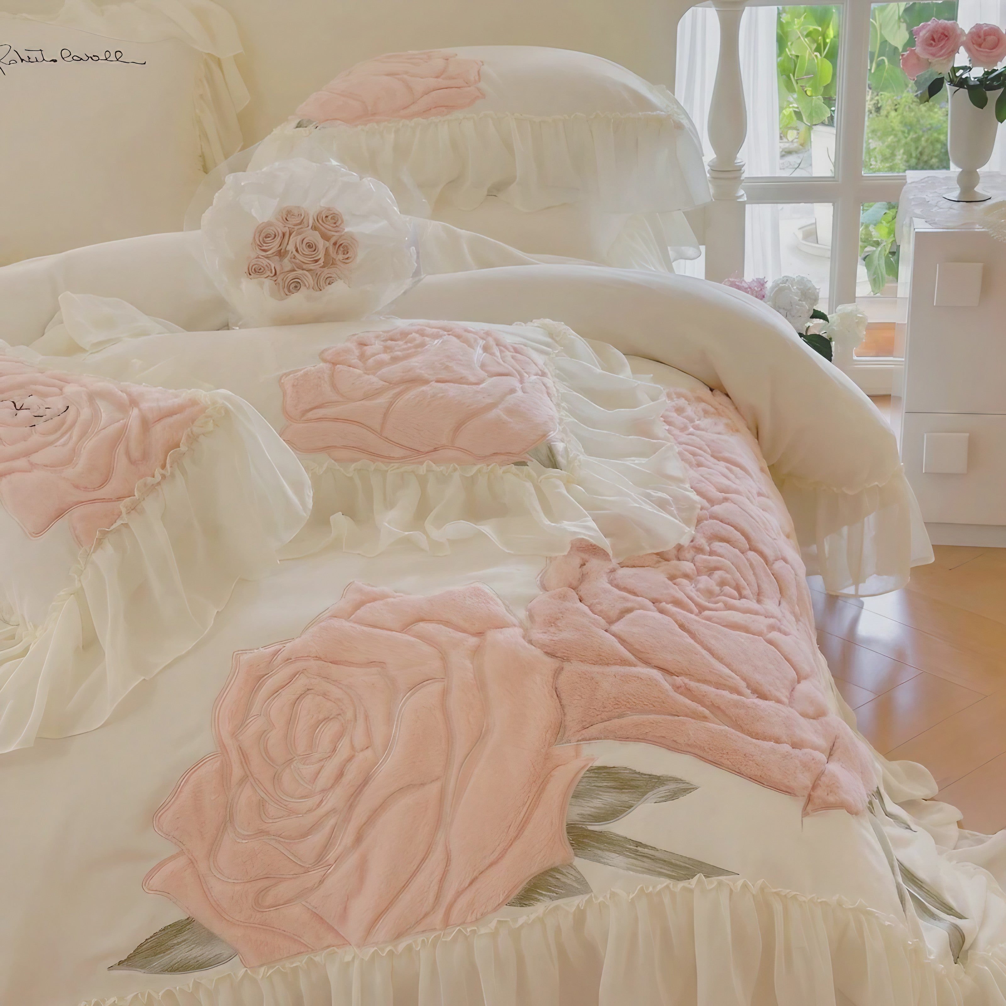 Rosy Whispers Bedding Set