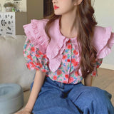 Rosy Ruffle Bloom Blouse