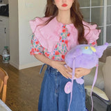 Rosy Ruffle Bloom Blouse