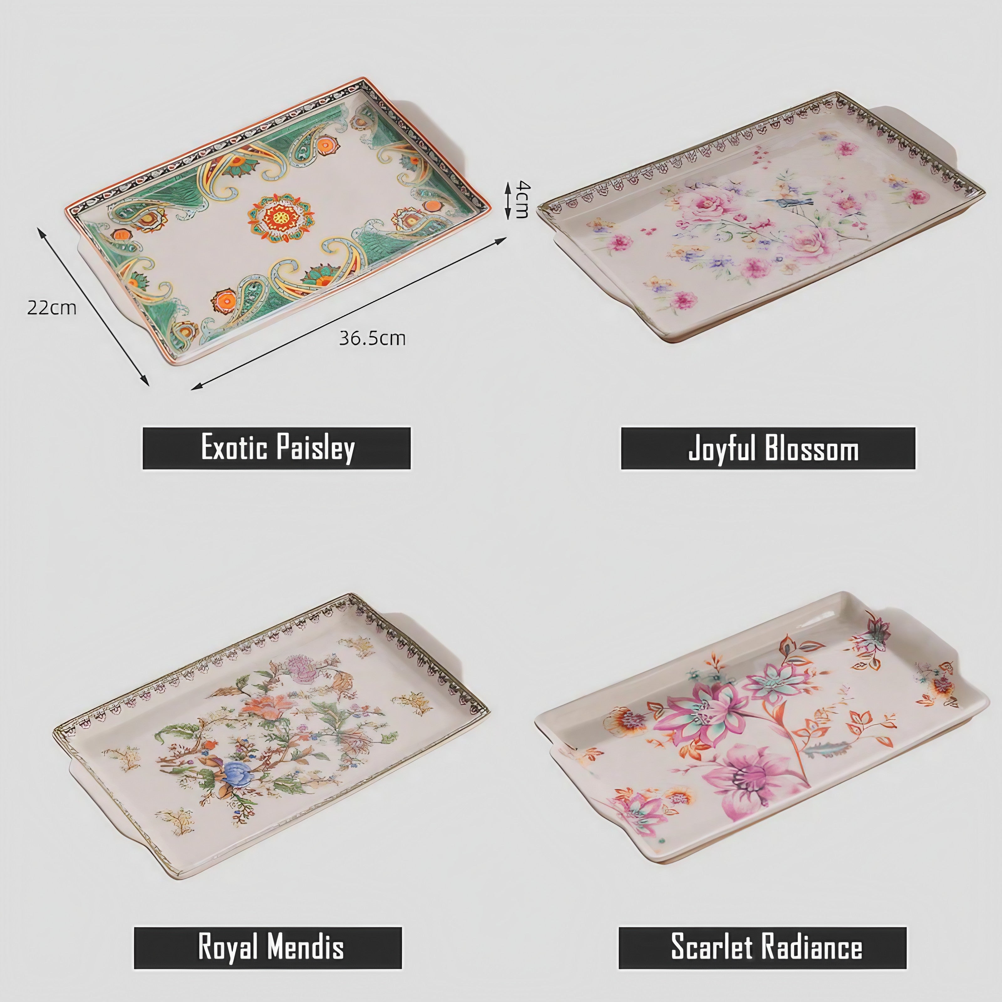 Serene Blossom Trays