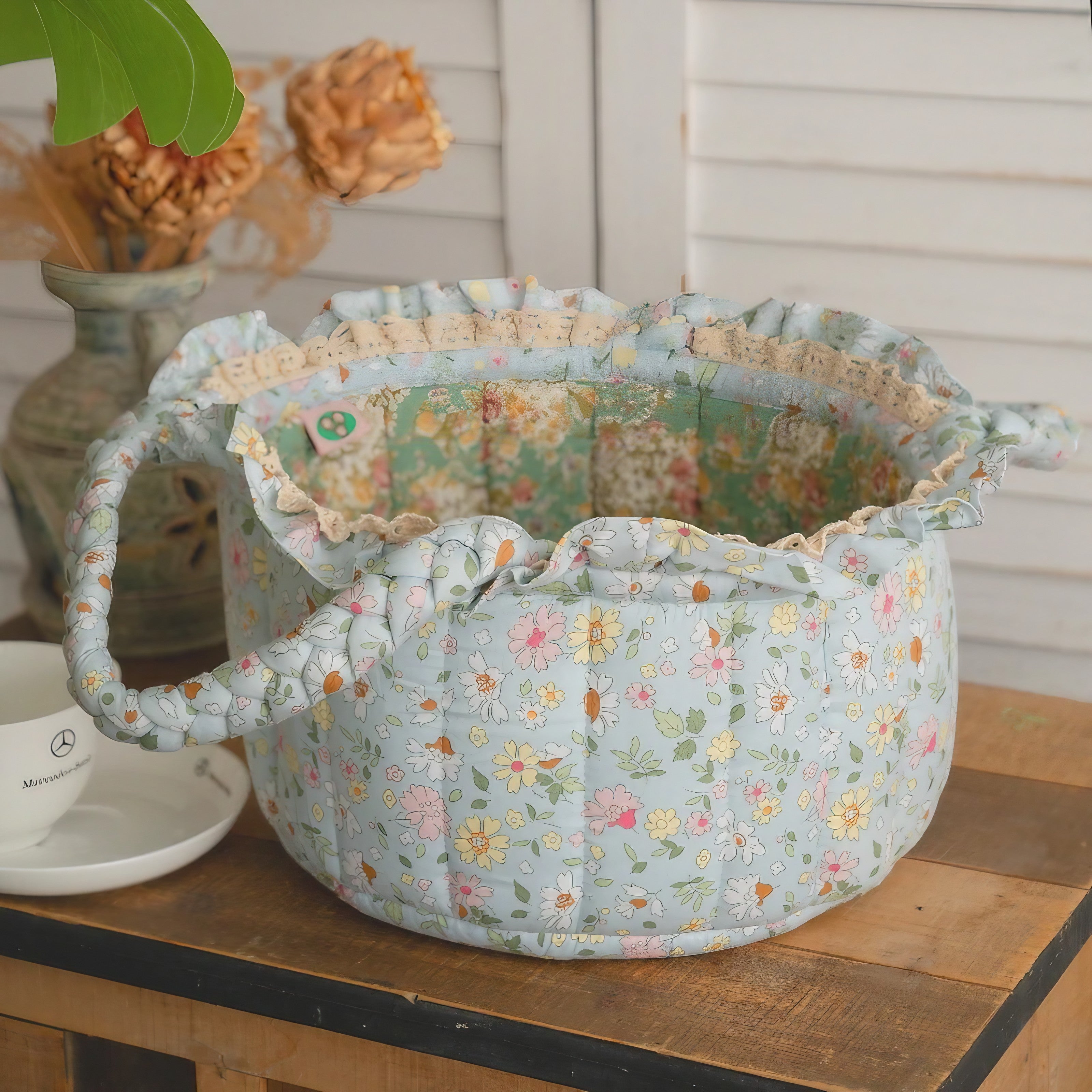 Rustic Flora Handheld Basket