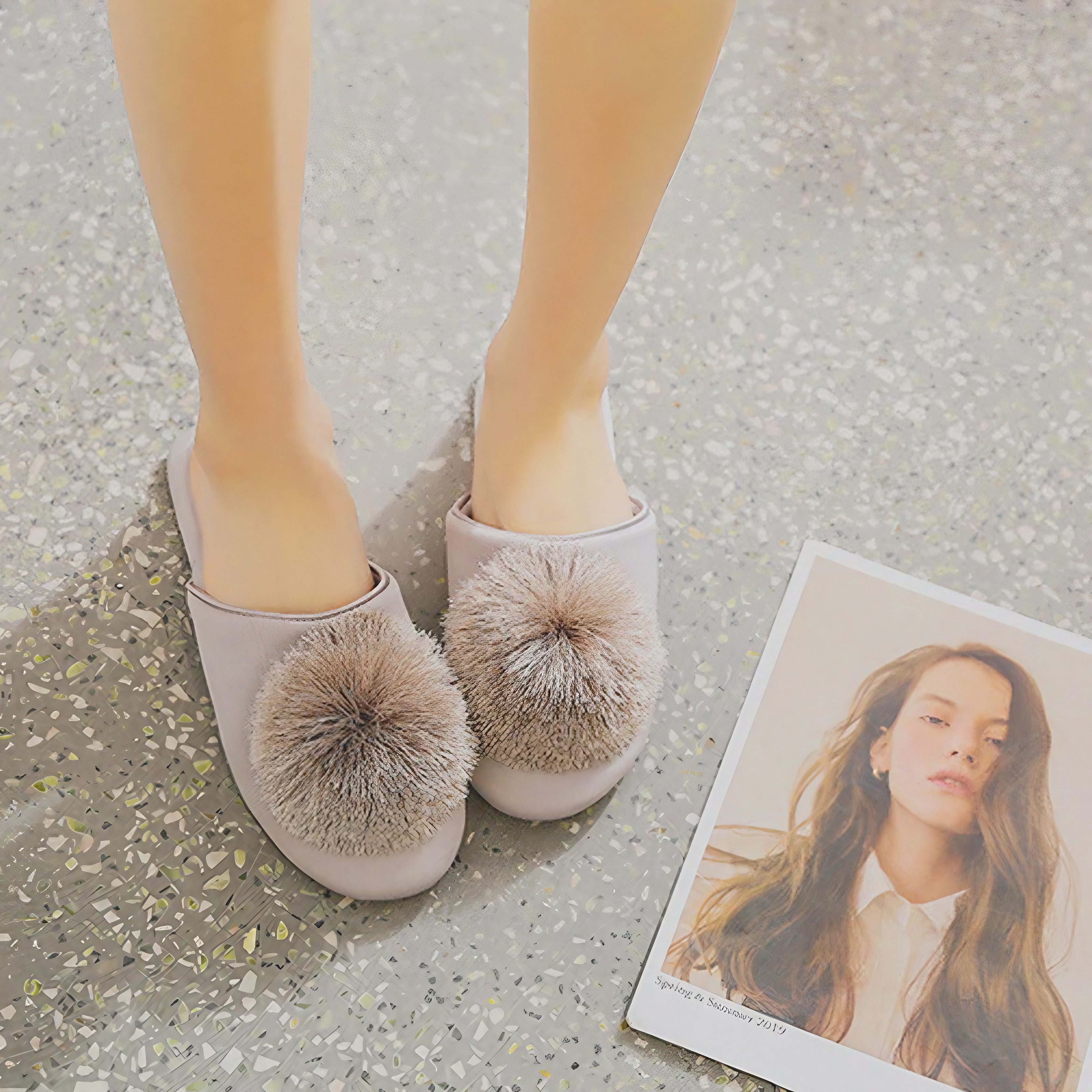 Soft Bloom Pom Slippers
