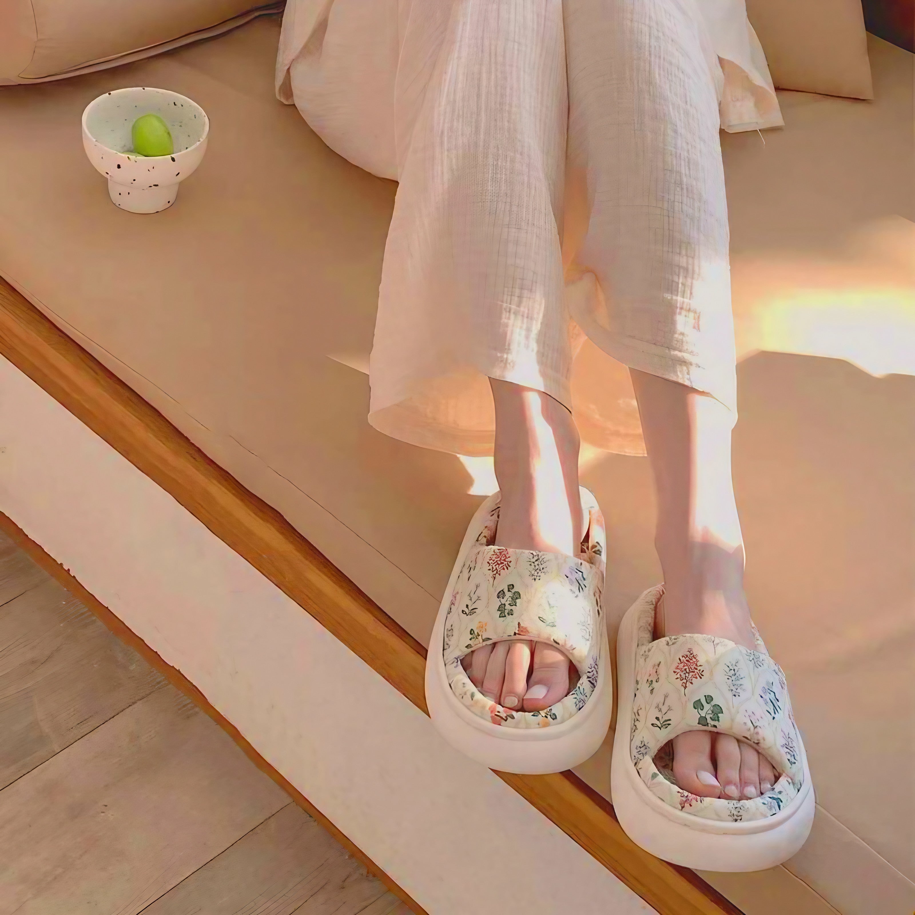 Soft Cottage Garden Slippers