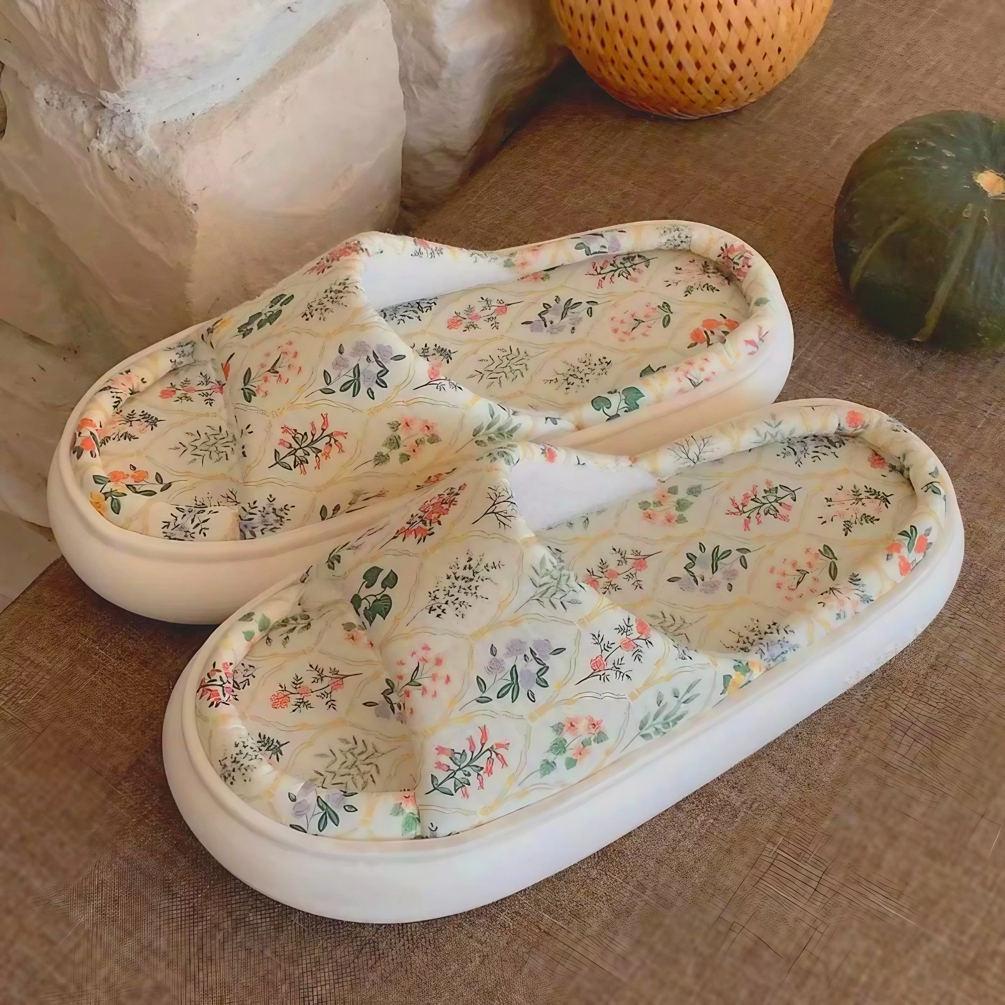 Soft Cottage Garden Slippers