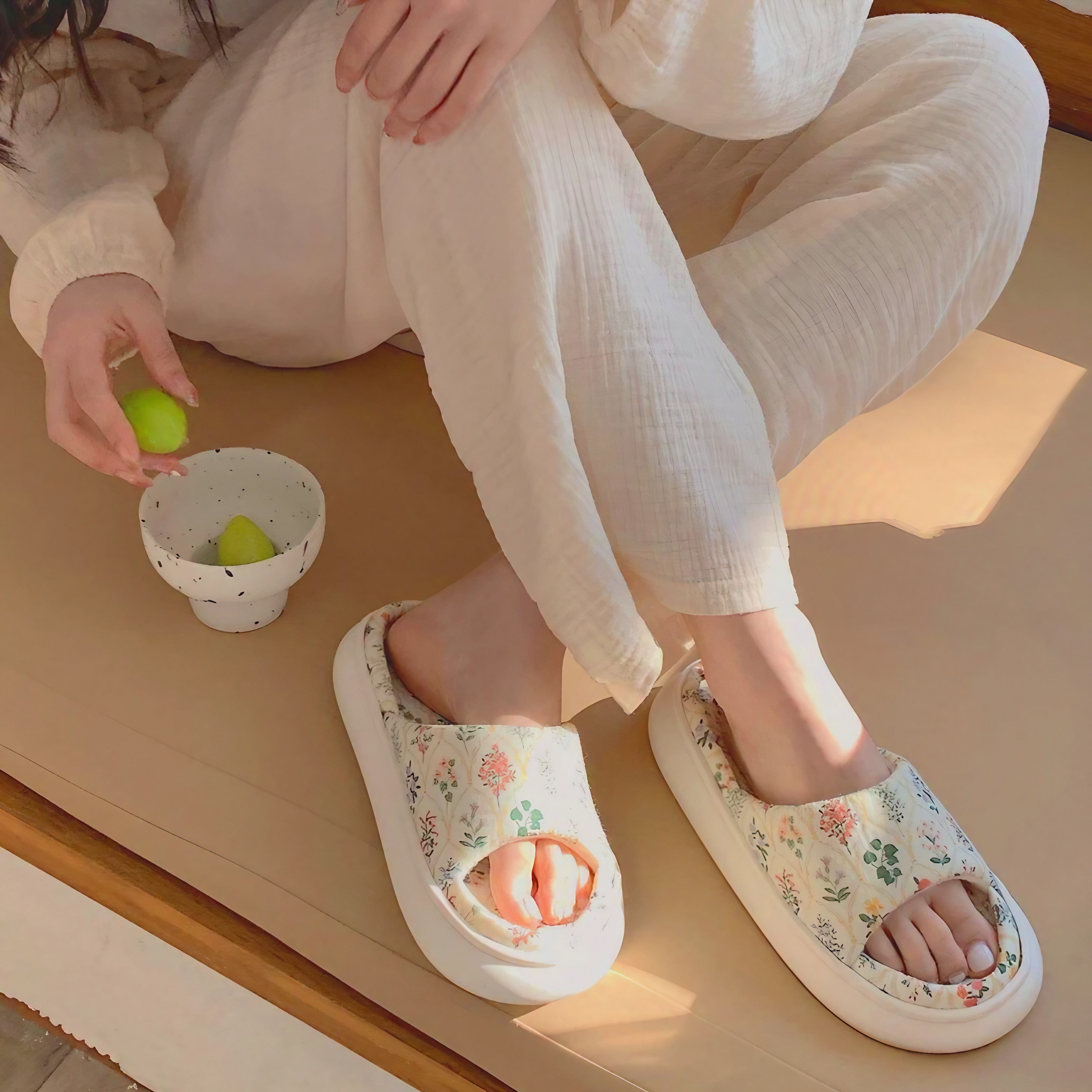 Soft Cottage Garden Slippers