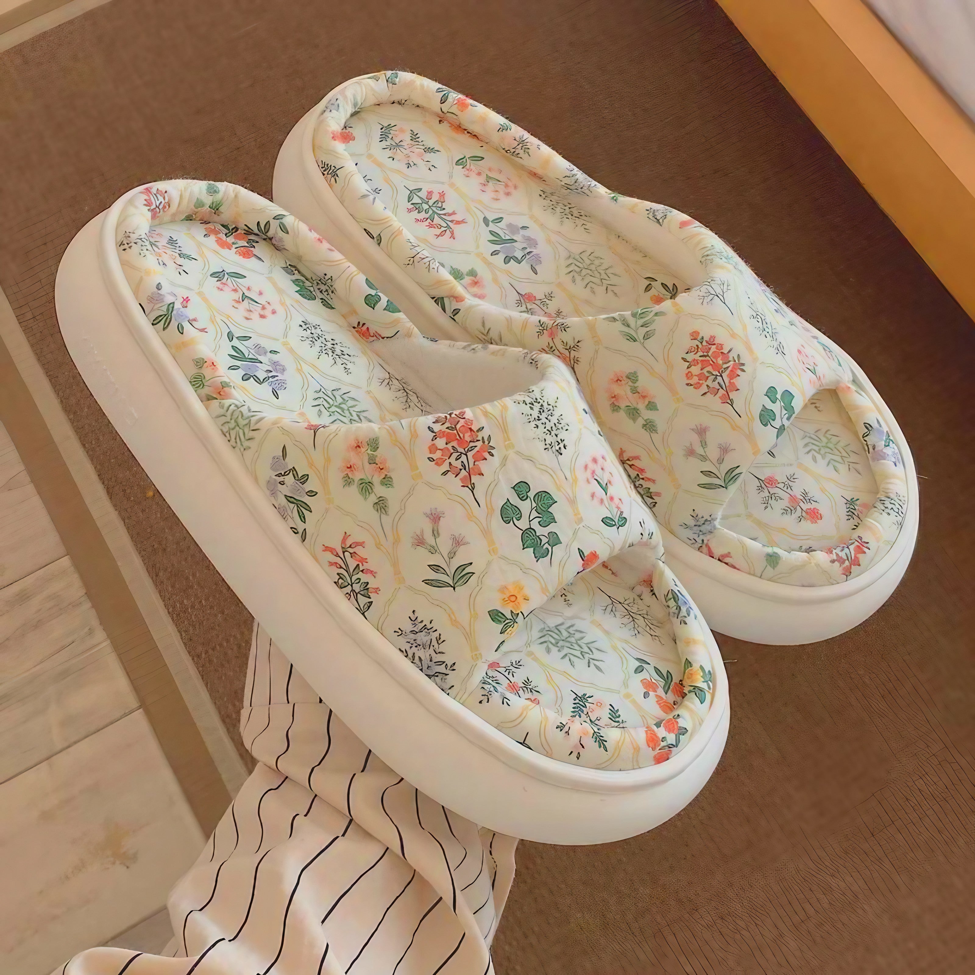 Soft Cottage Garden Slippers